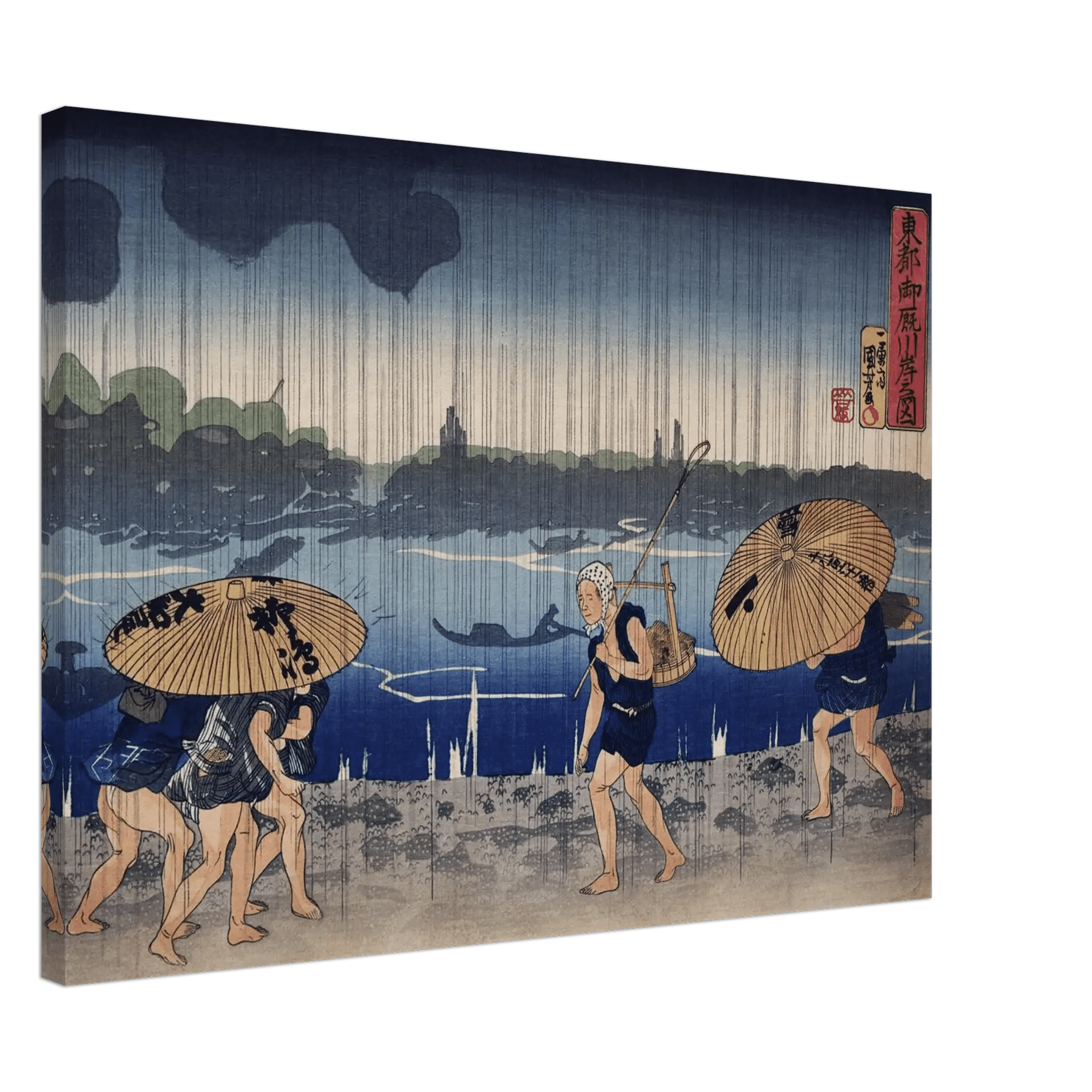 Regen am Sumida - Fluss - Leinwand Edition - HINORI