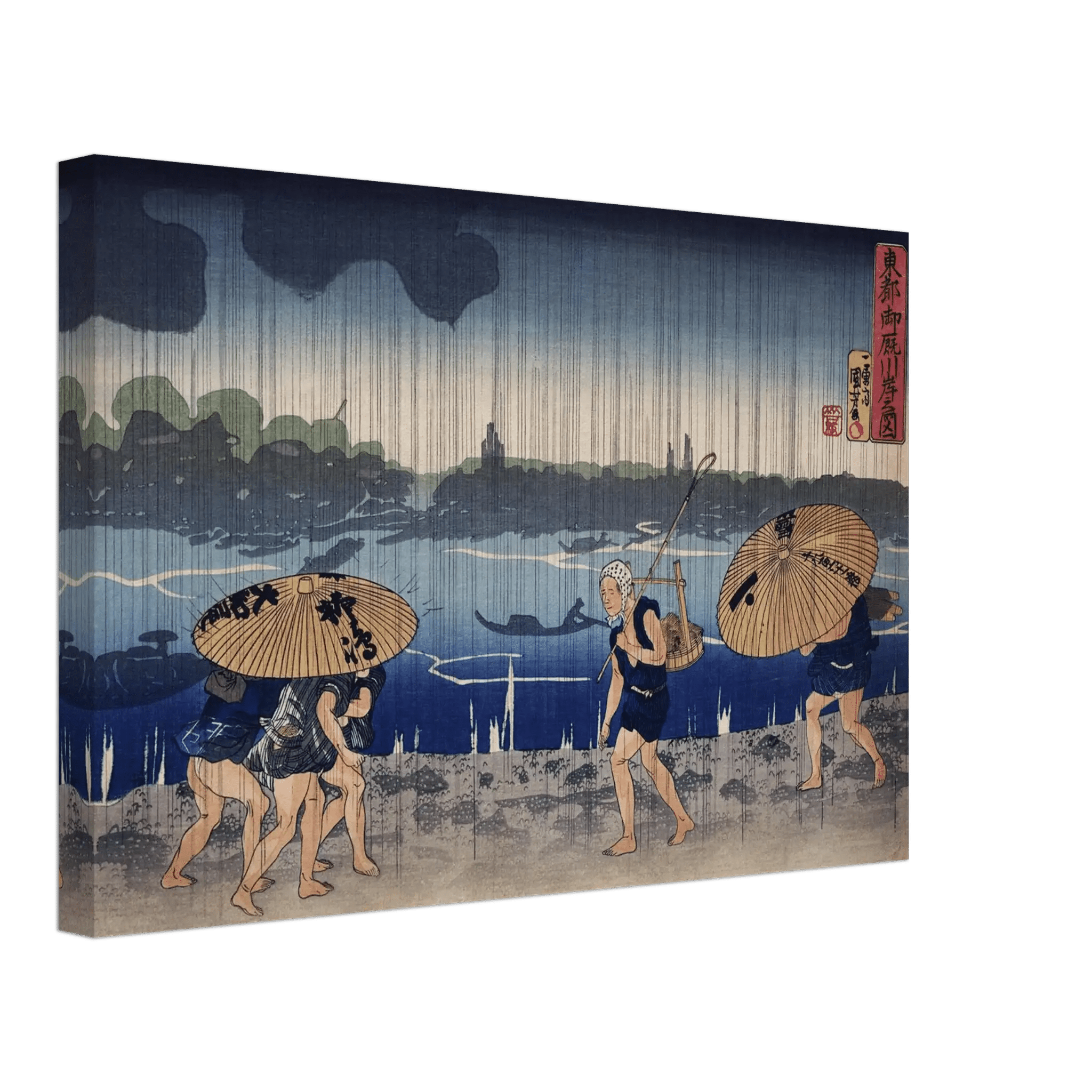 Regen am Sumida - Fluss - Leinwand Edition - HINORI