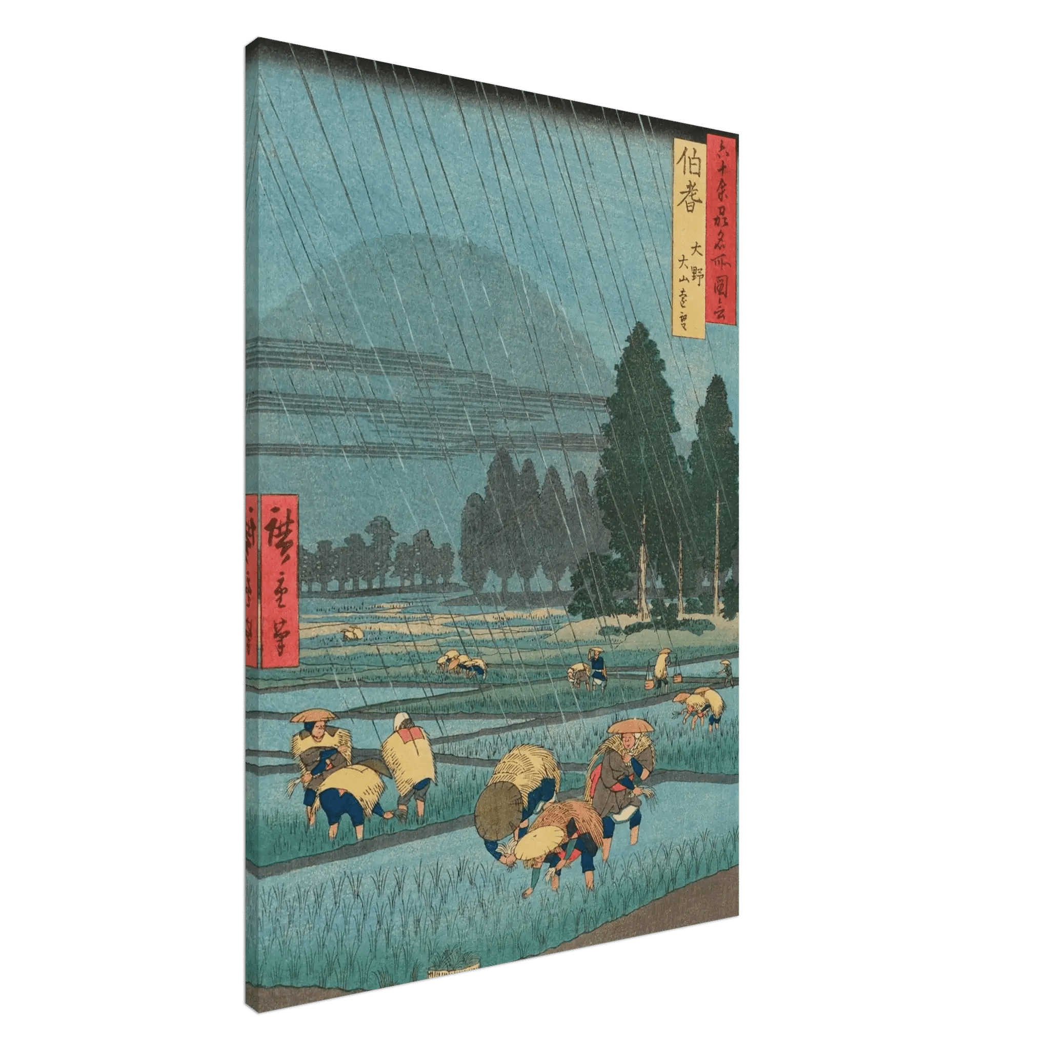 Regen über den Reisfeldern - Leinwand Edition - HINORI