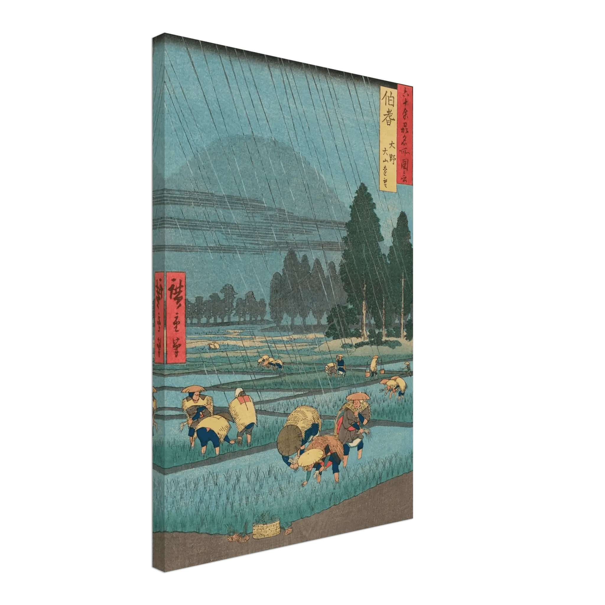 Regen über den Reisfeldern - Leinwand Edition - HINORI
