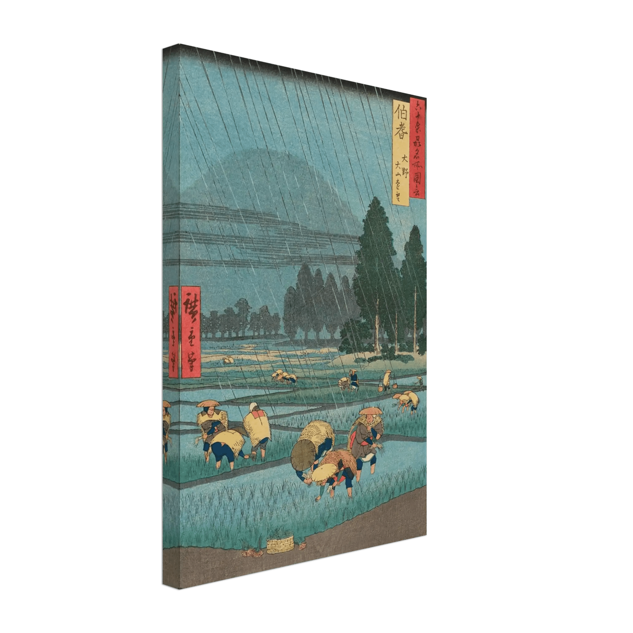 Regen über den Reisfeldern - Leinwand Edition - HINORI