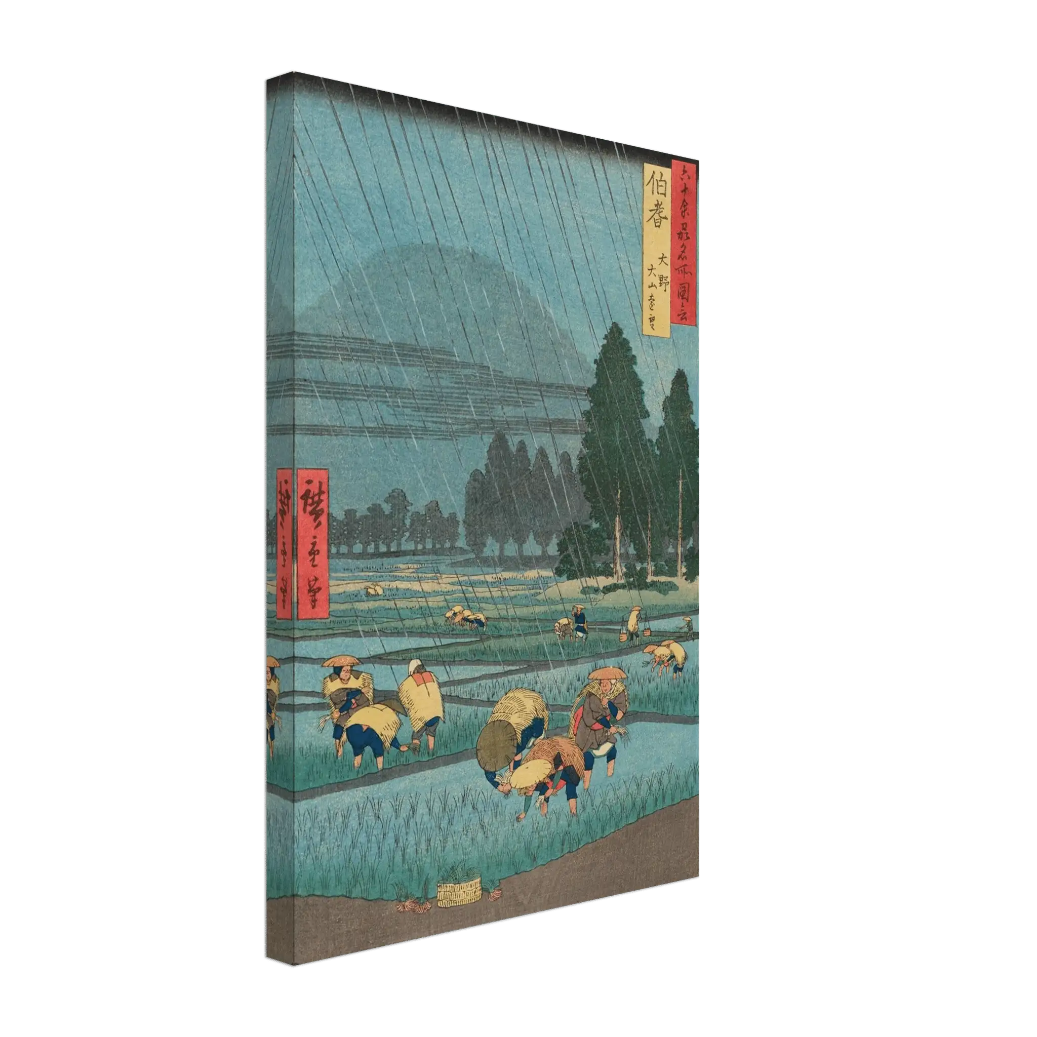 Regen über den Reisfeldern - Leinwand Edition - HINORI
