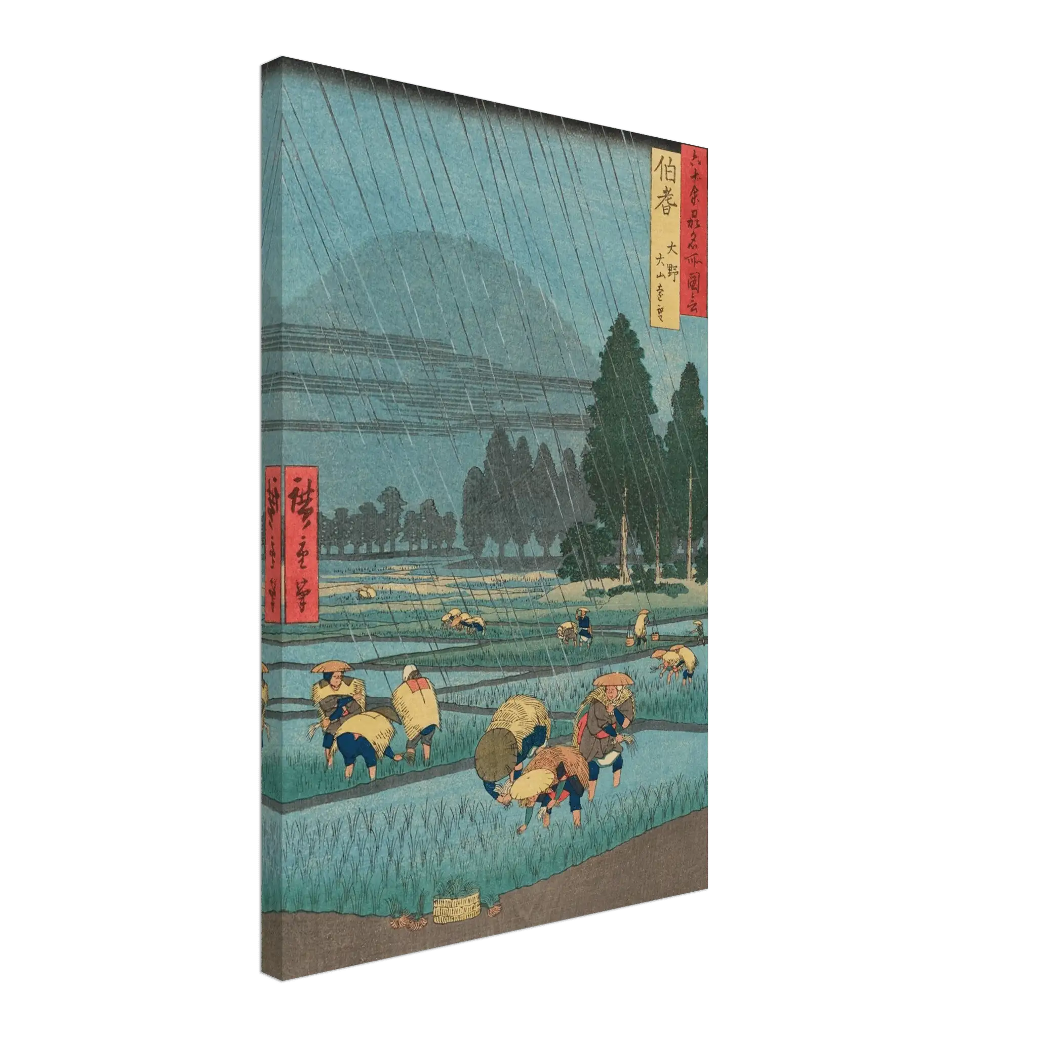 Regen über den Reisfeldern - Leinwand Edition - HINORI