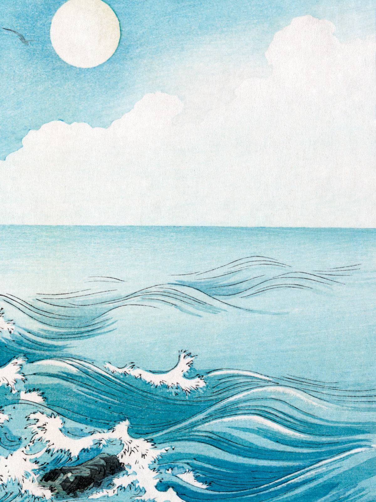 Wellen bei Kojima - Gerahmte Eleganz