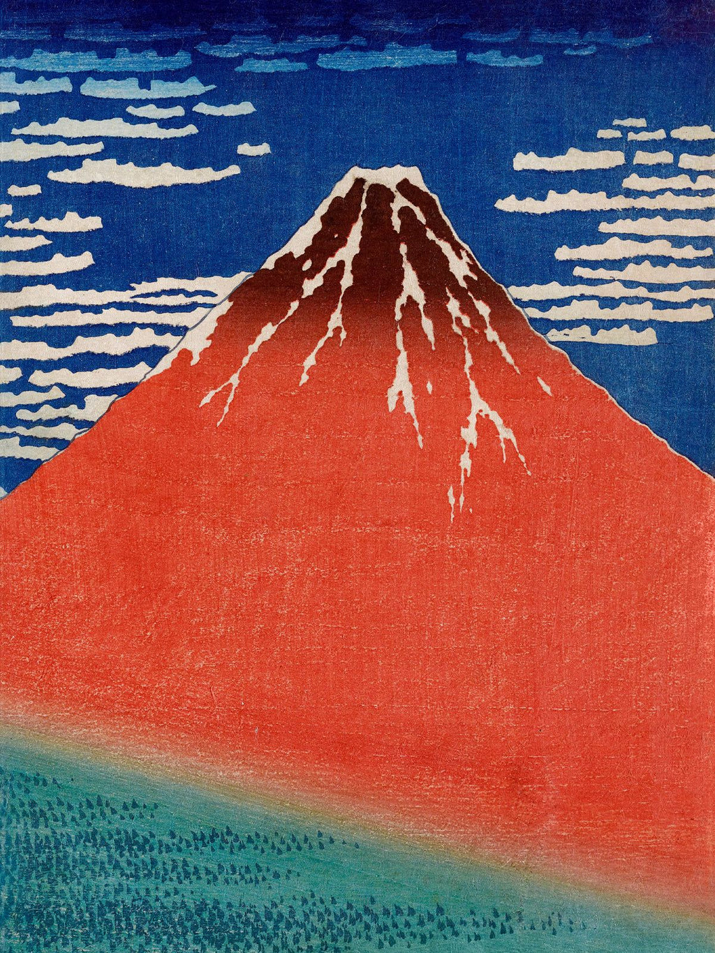 Roter Fuji im Morgenlicht -Gerahmte Eleganz