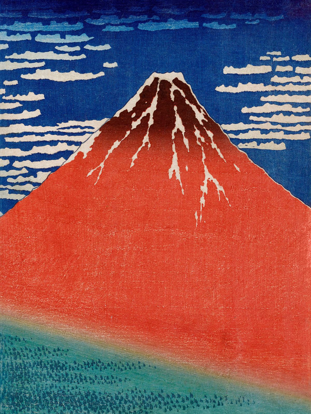 Roter Fuji im Morgenlicht -Gerahmte Eleganz