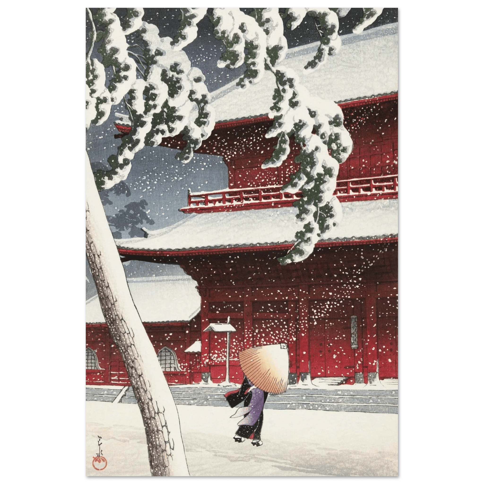 Schnee am Zojoji - Schrein in Shiba - Fine Art Prints - HINORI