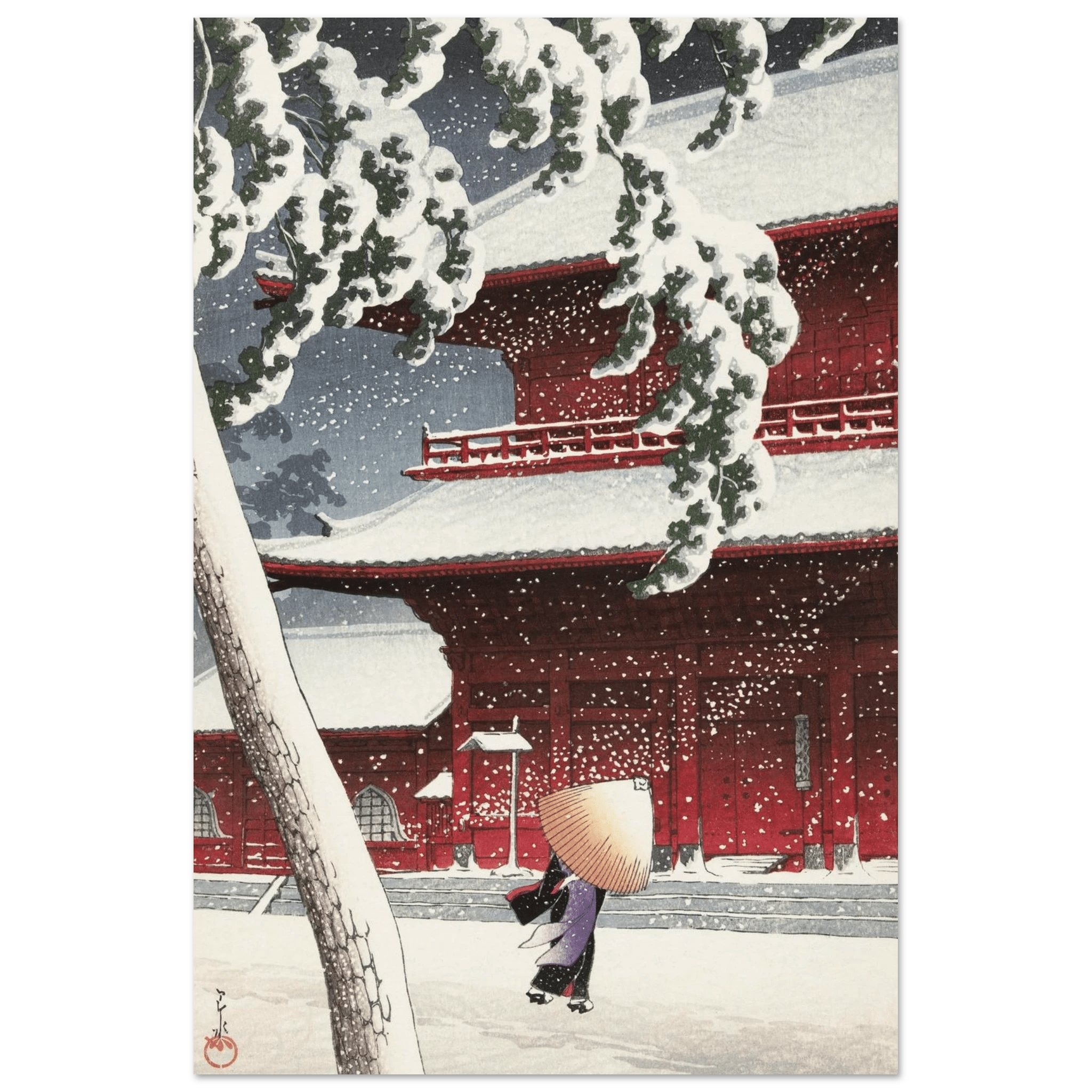 Schnee am Zojoji - Schrein in Shiba - Fine Art Prints - HINORI