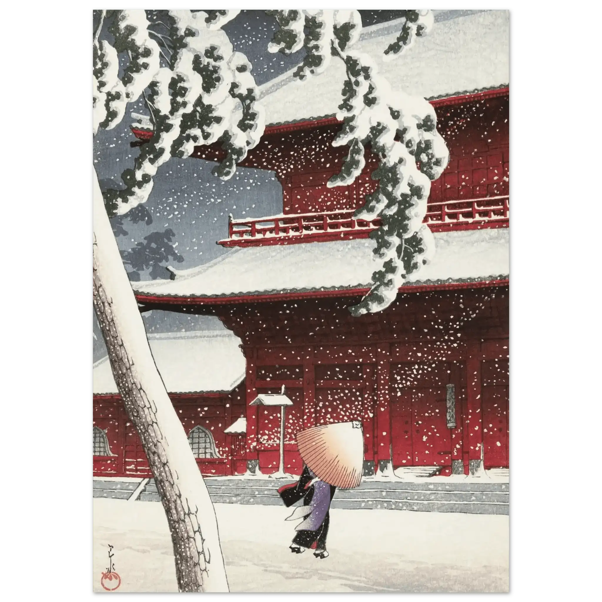 Schnee am Zojoji - Schrein in Shiba - Fine Art Prints - HINORI