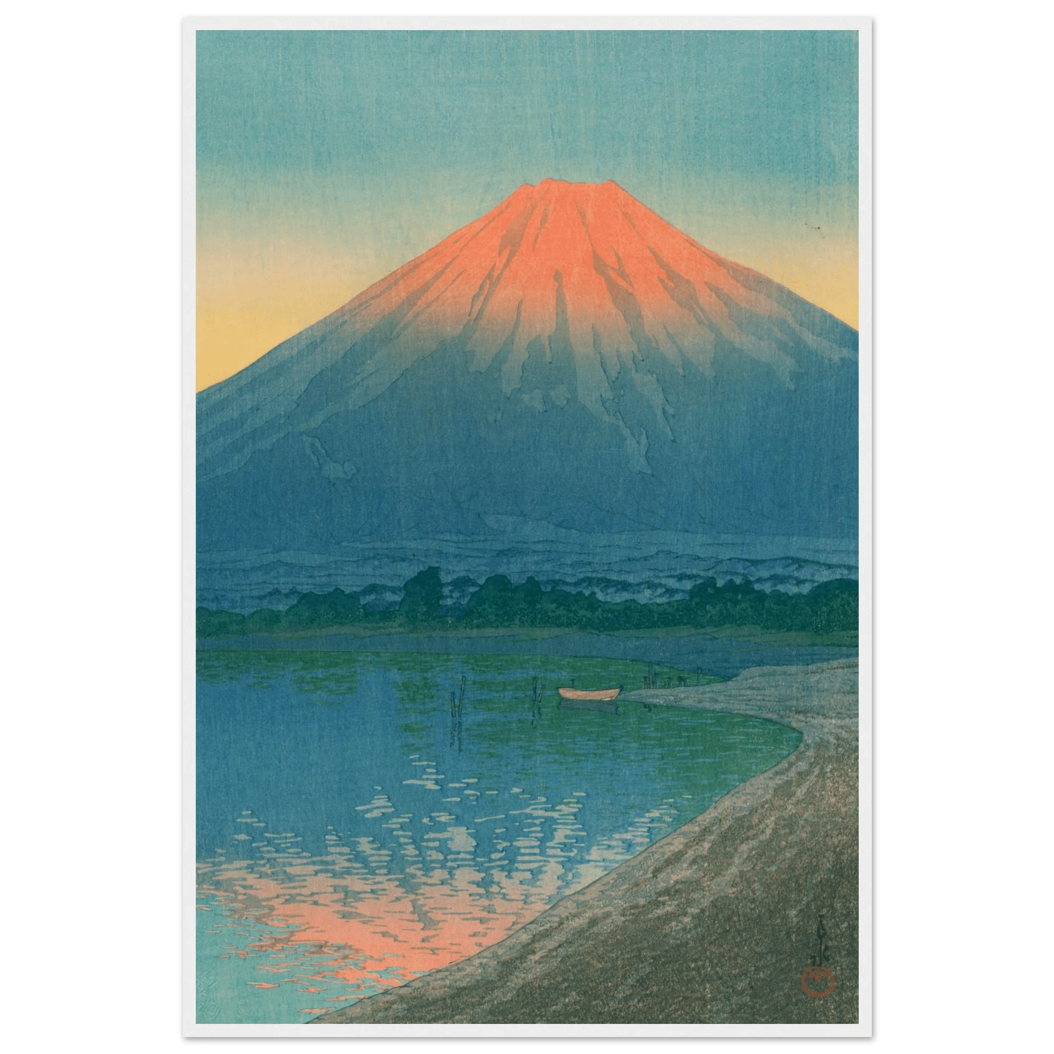 Tagesanbruch am Yamanaka - See - Gerahmte Eleganz - HINORI