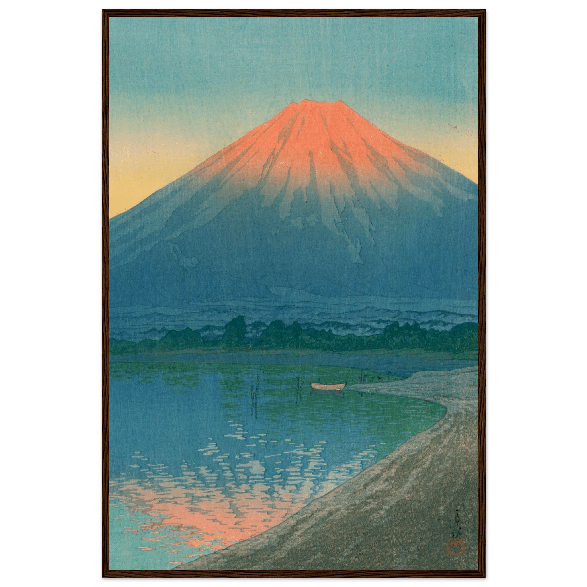 Tagesanbruch am Yamanaka - See - Gerahmte Eleganz - HINORI