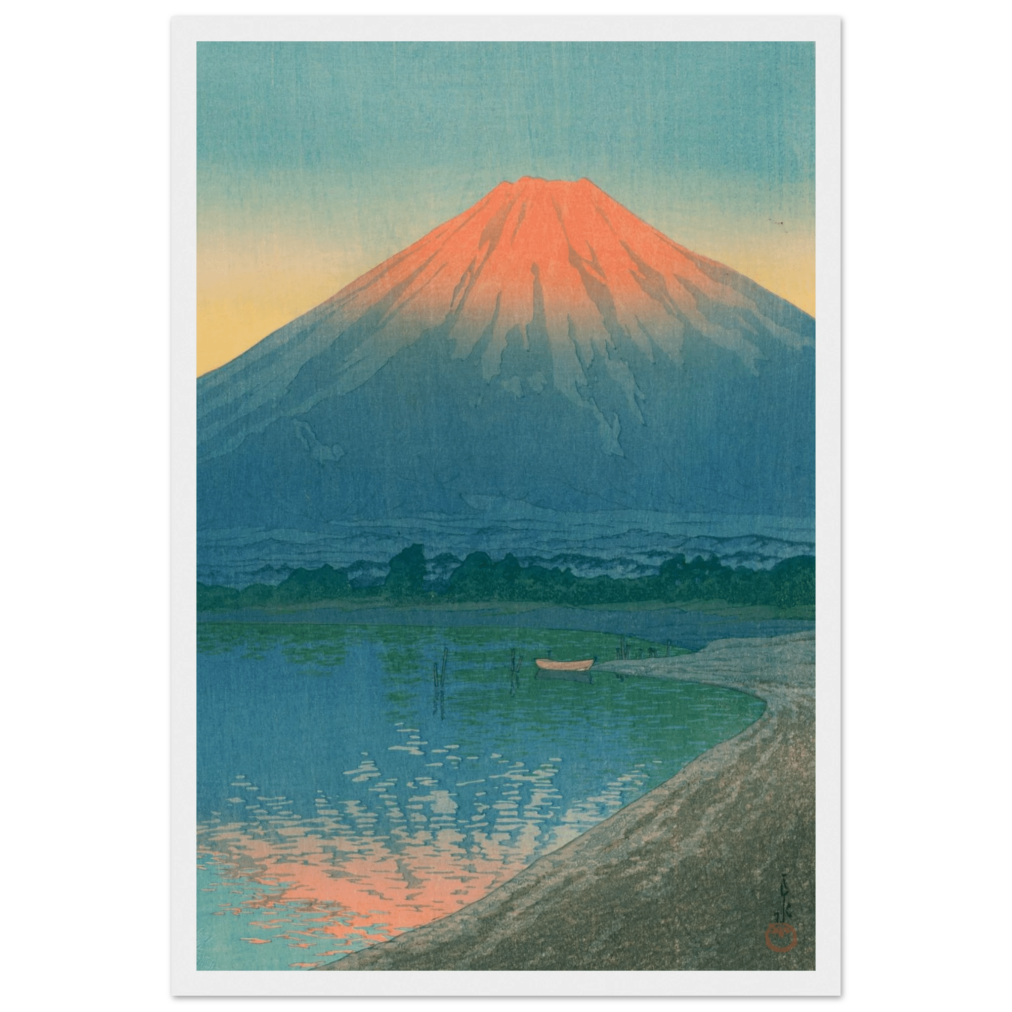 Tagesanbruch am Yamanaka - See - Gerahmte Eleganz - HINORI