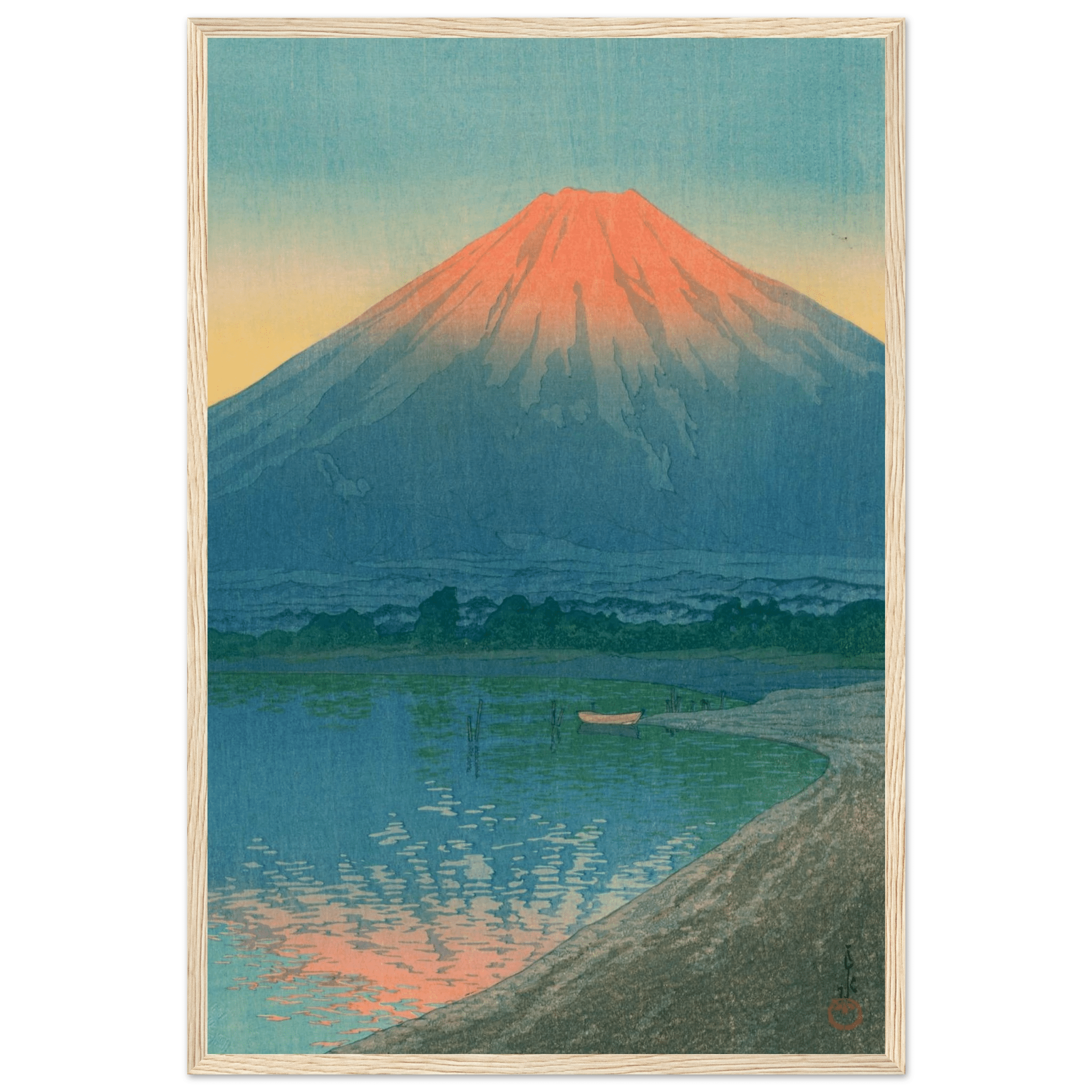 Tagesanbruch am Yamanaka - See - Gerahmte Eleganz - HINORI