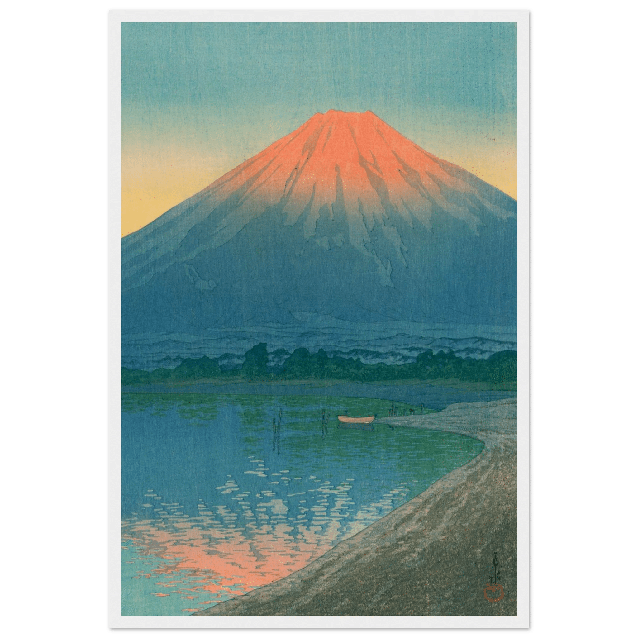 Tagesanbruch am Yamanaka - See - Gerahmte Eleganz - HINORI