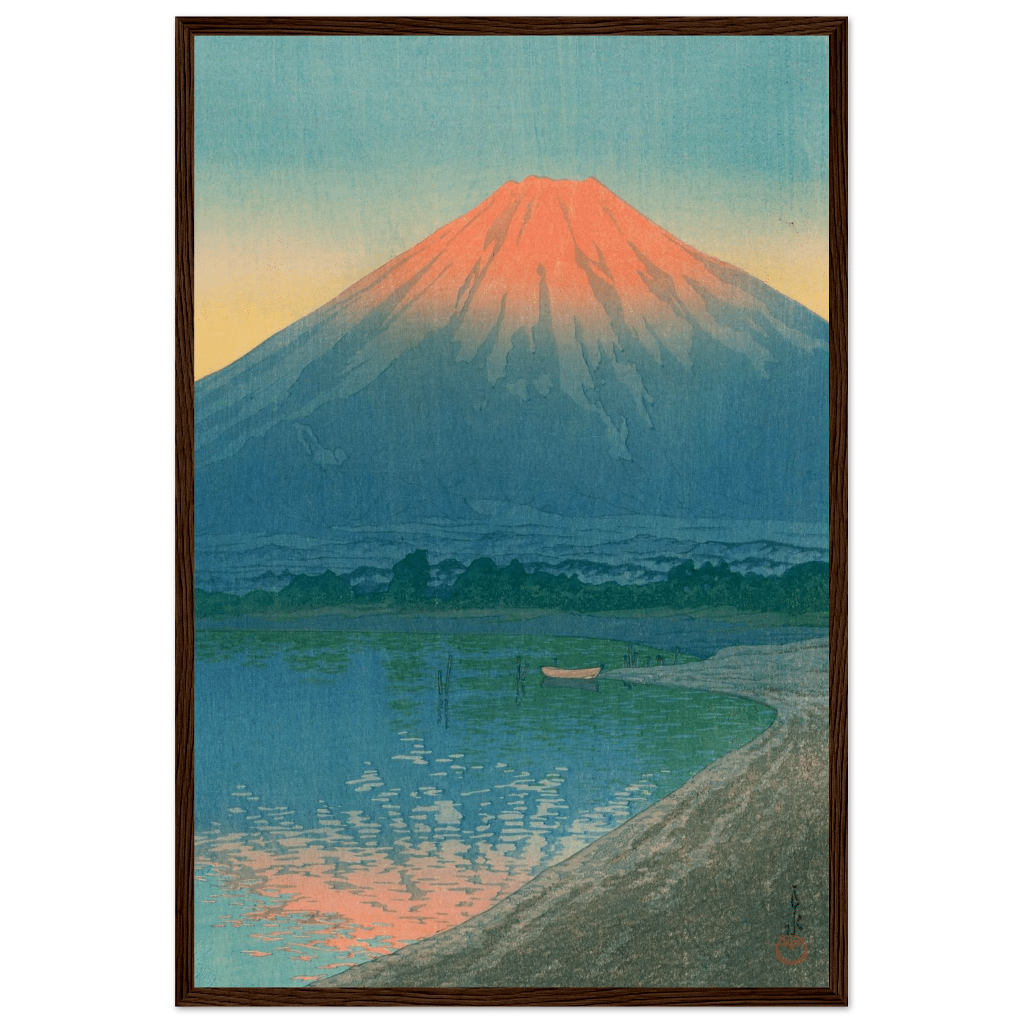 Tagesanbruch am Yamanaka - See - Gerahmte Eleganz - HINORI