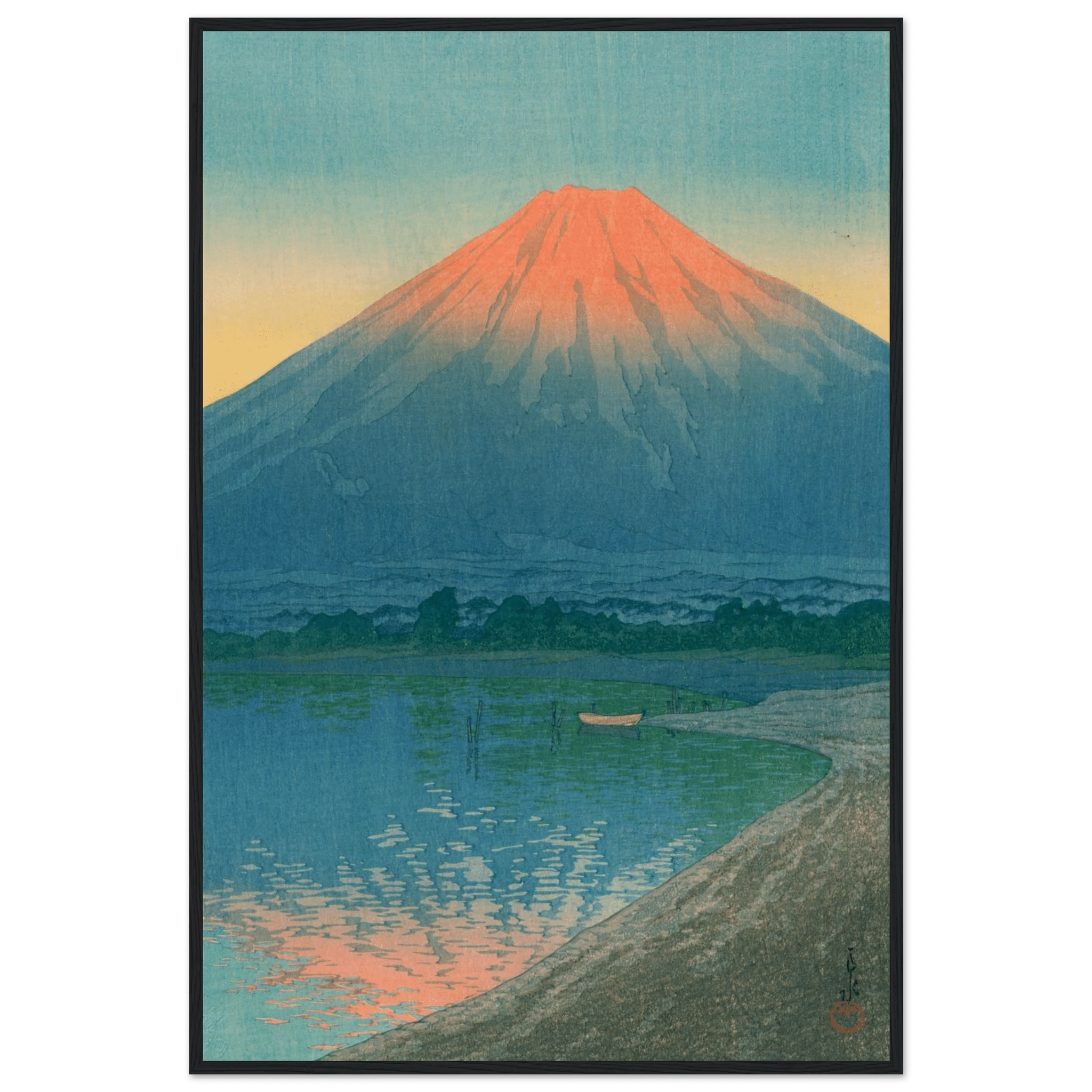 Tagesanbruch am Yamanaka - See - Gerahmte Eleganz - HINORI