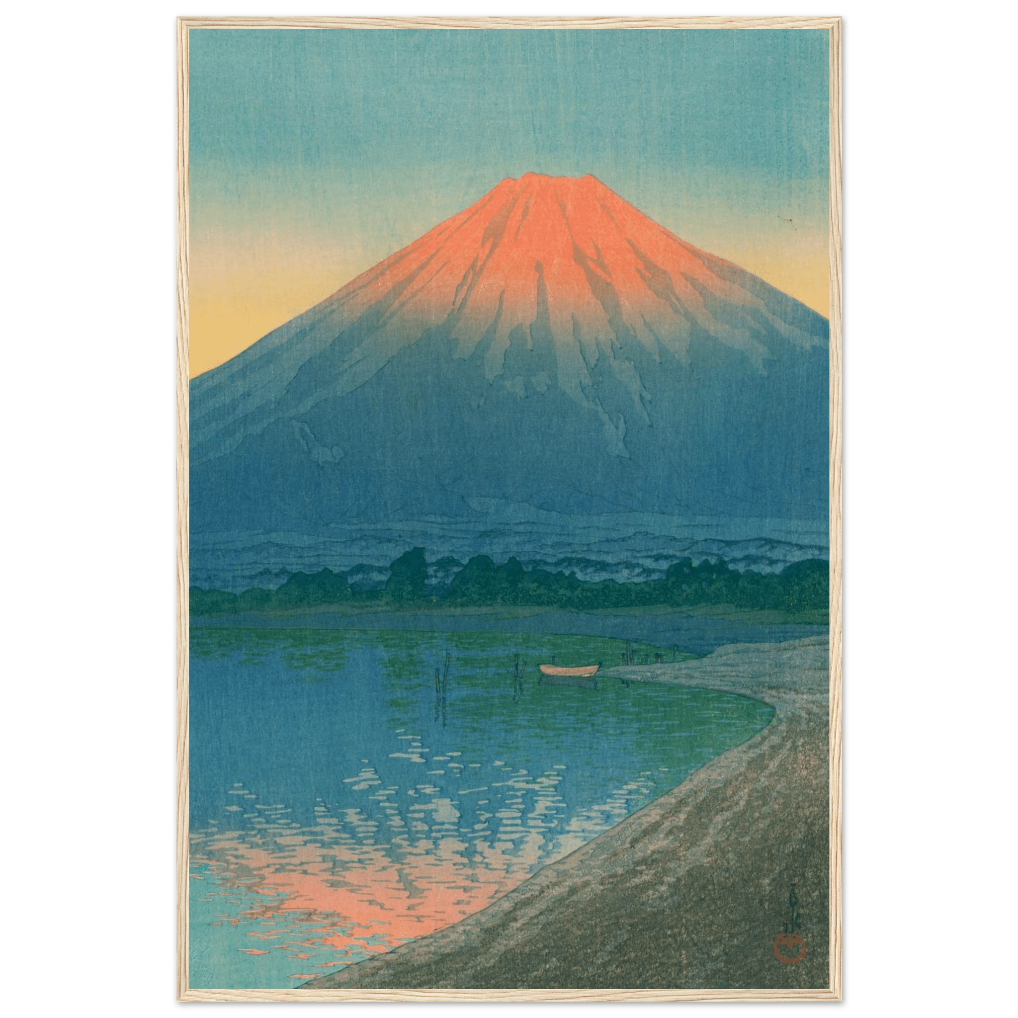 Tagesanbruch am Yamanaka - See - Gerahmte Eleganz - HINORI