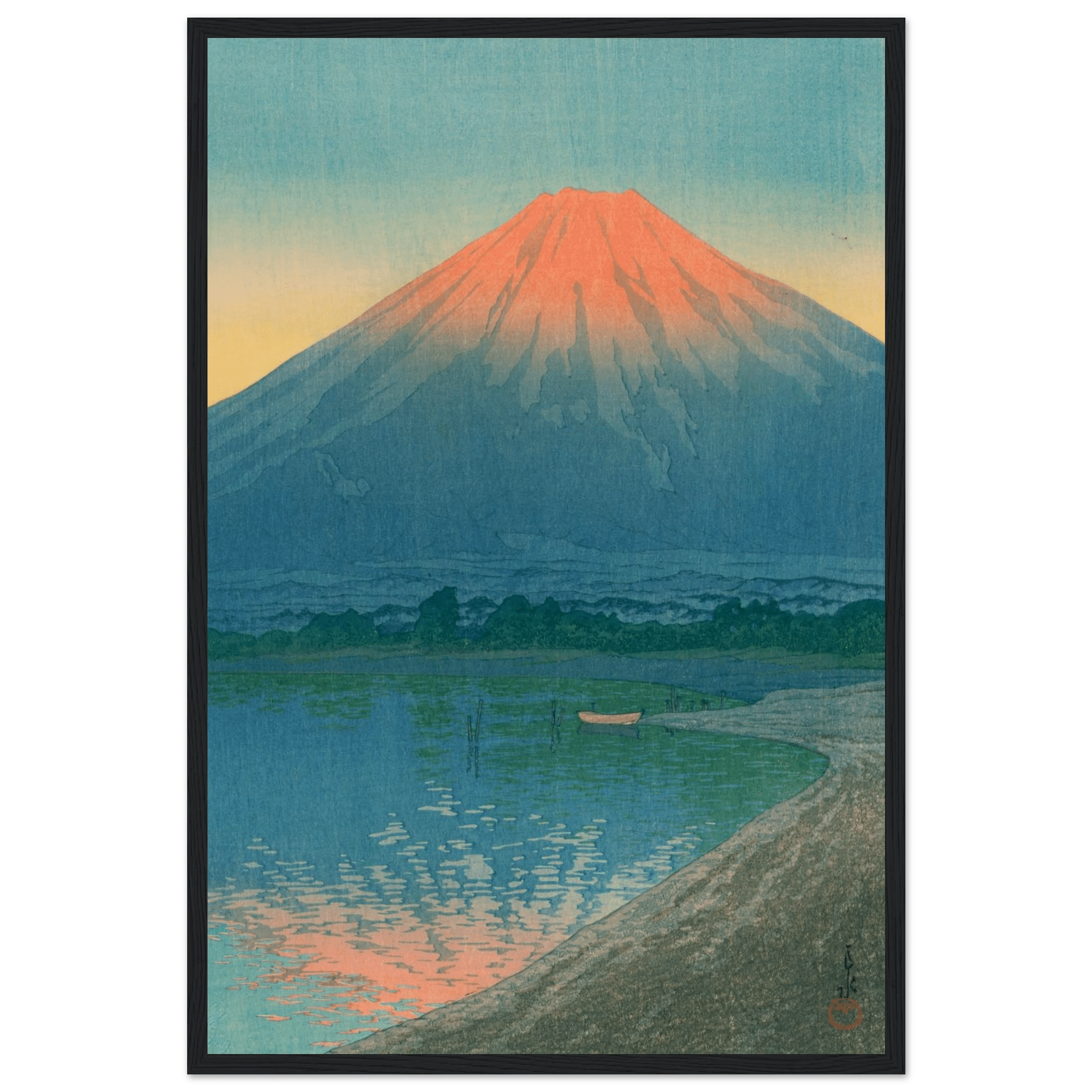 Tagesanbruch am Yamanaka - See - Gerahmte Eleganz - HINORI