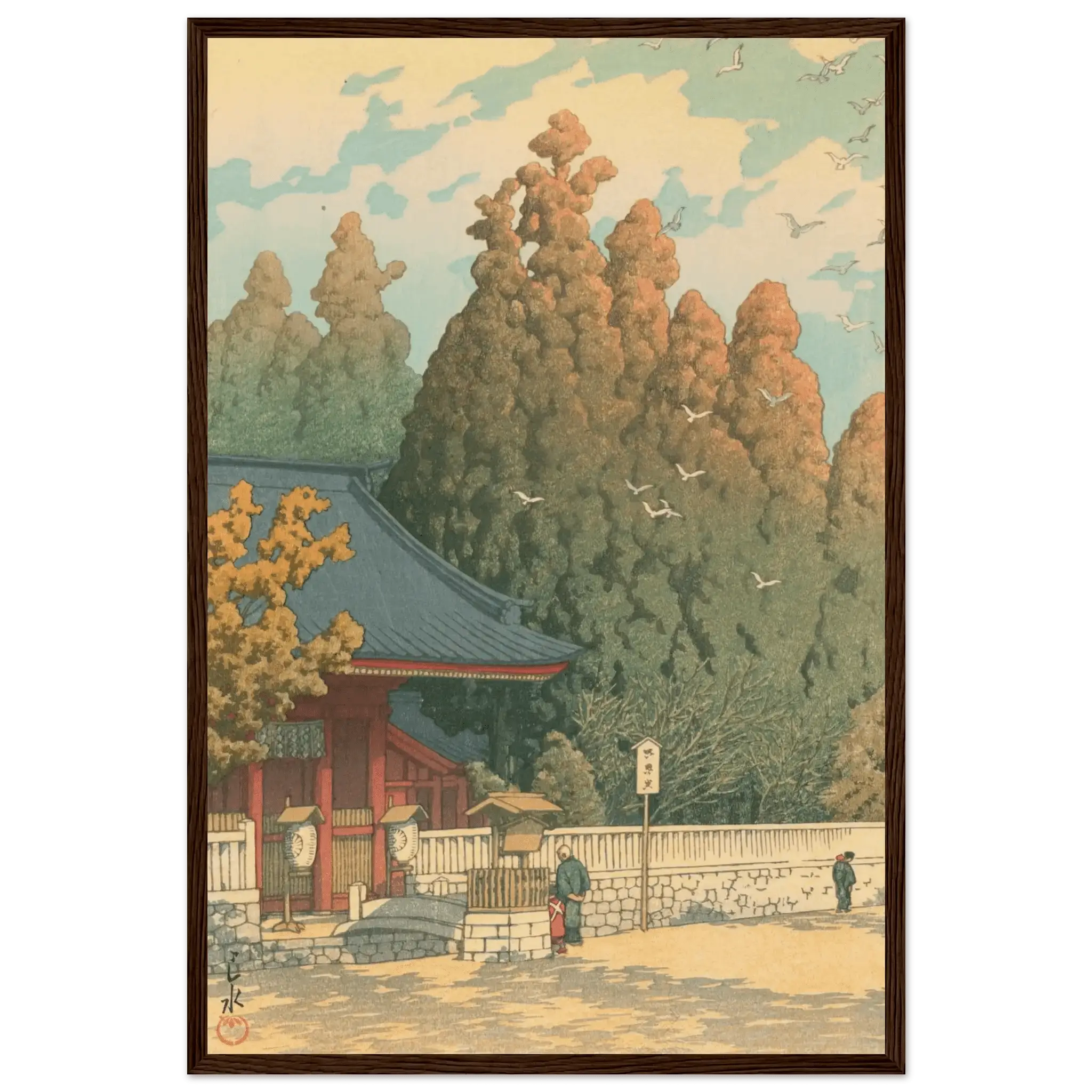 Tempeltor im Herbstlicht - Gerahmte Eleganz - HINORI