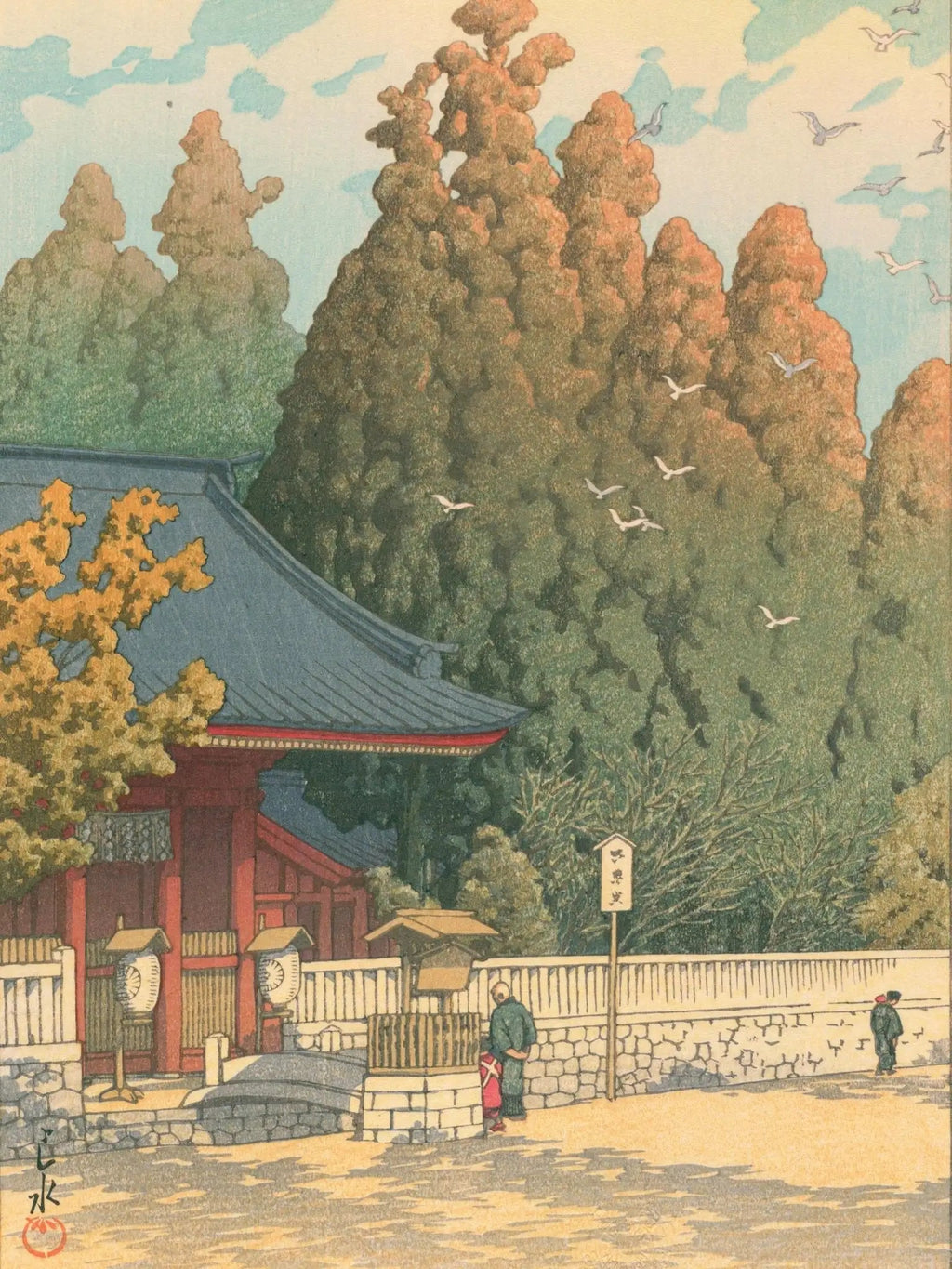 Tempeltor im Herbstlicht - Gerahmte Eleganz - HINORI