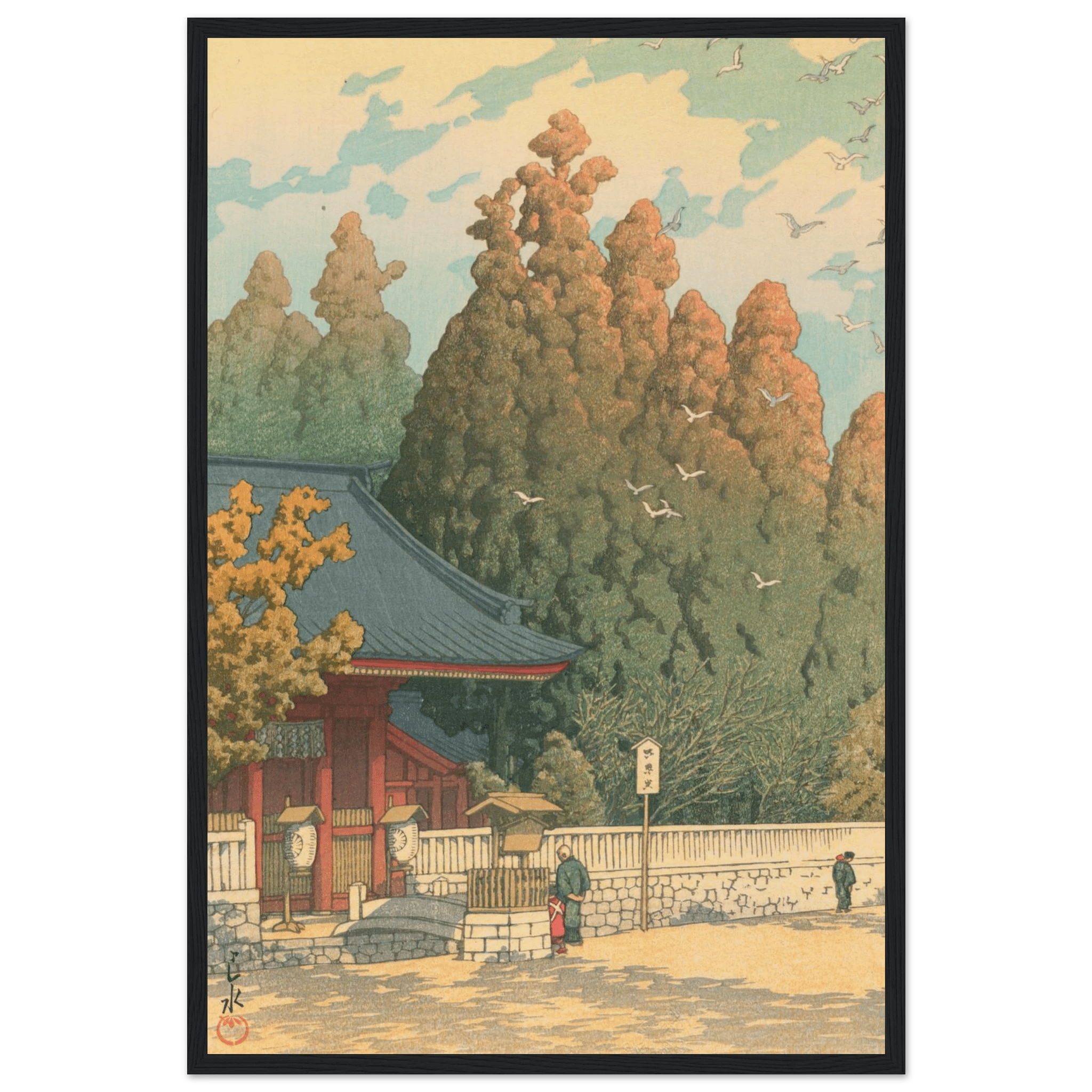 Tempeltor im Herbstlicht - Gerahmte Eleganz - HINORI