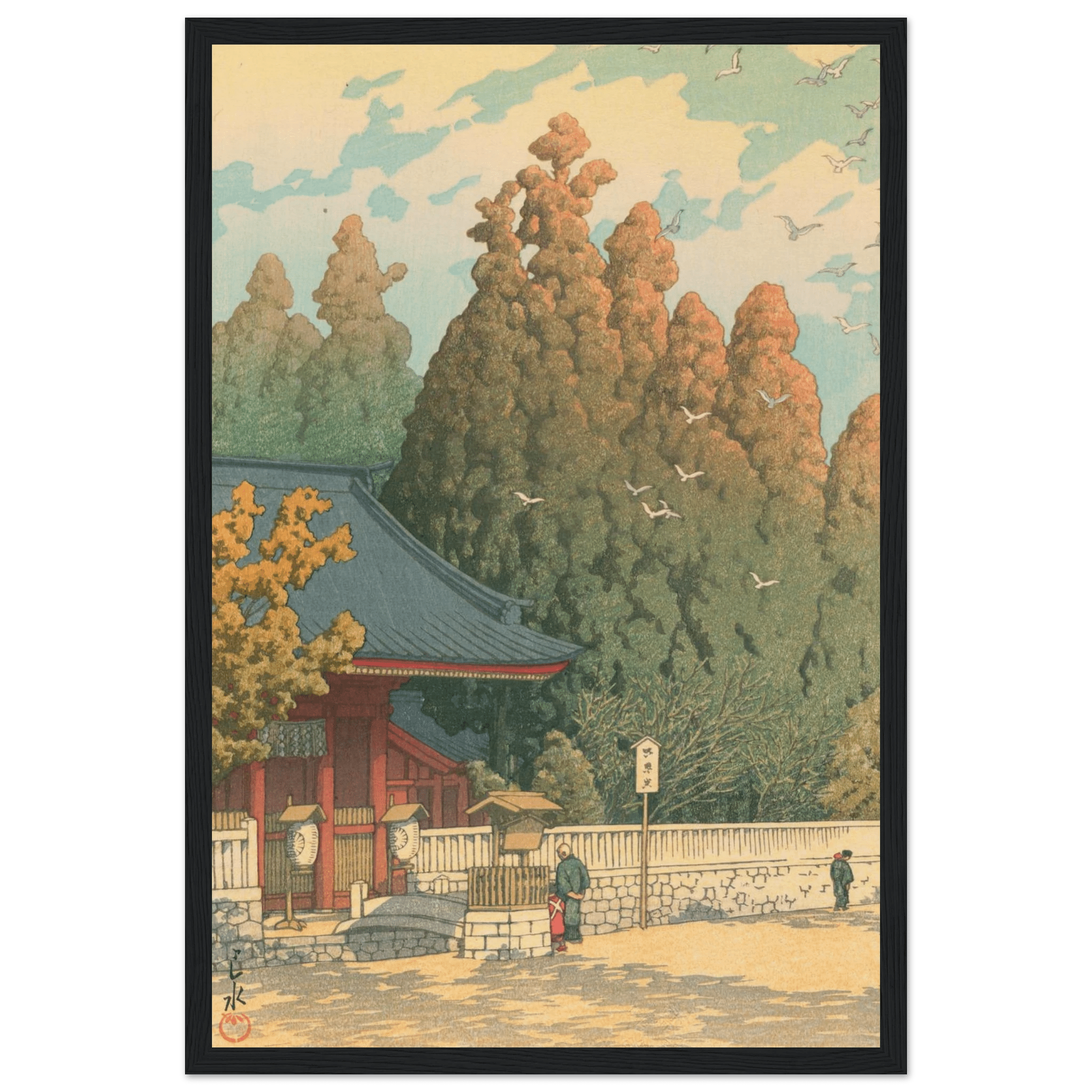 Tempeltor im Herbstlicht - Gerahmte Eleganz - HINORI