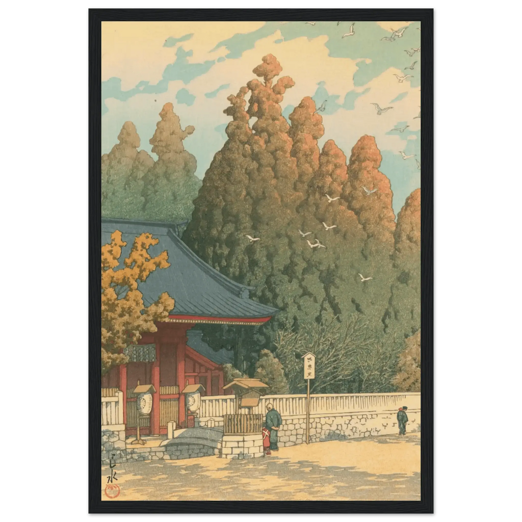 Tempeltor im Herbstlicht - Gerahmte Eleganz - HINORI