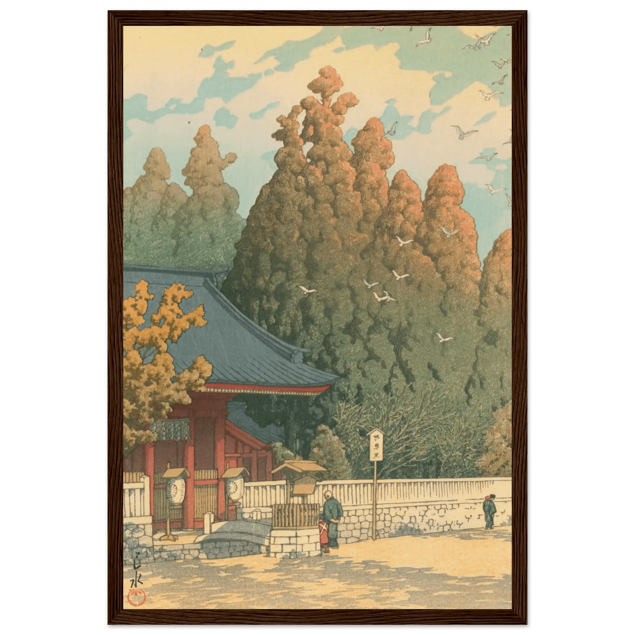 Tempeltor im Herbstlicht - Gerahmte Eleganz - HINORI