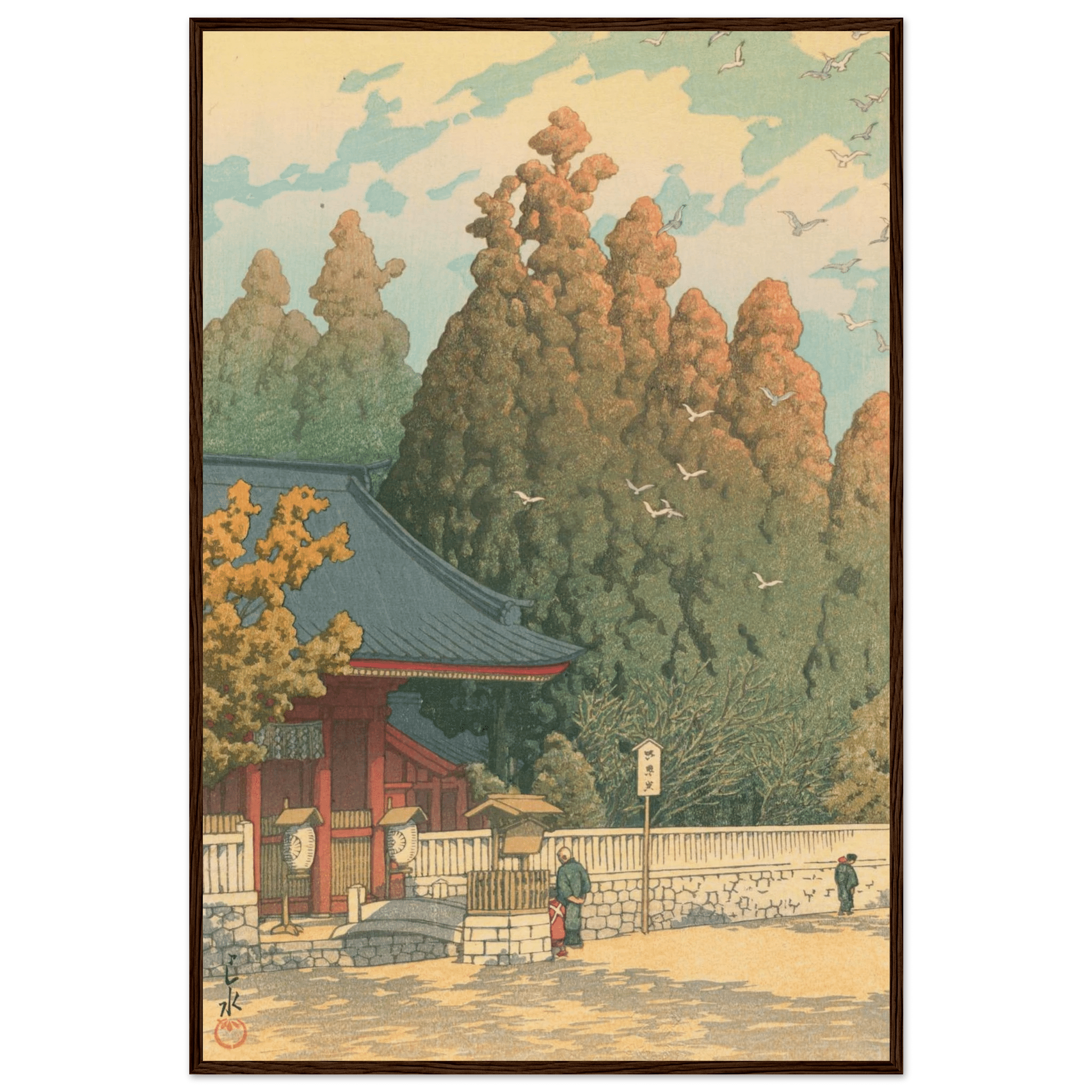 Tempeltor im Herbstlicht - Gerahmte Eleganz - HINORI