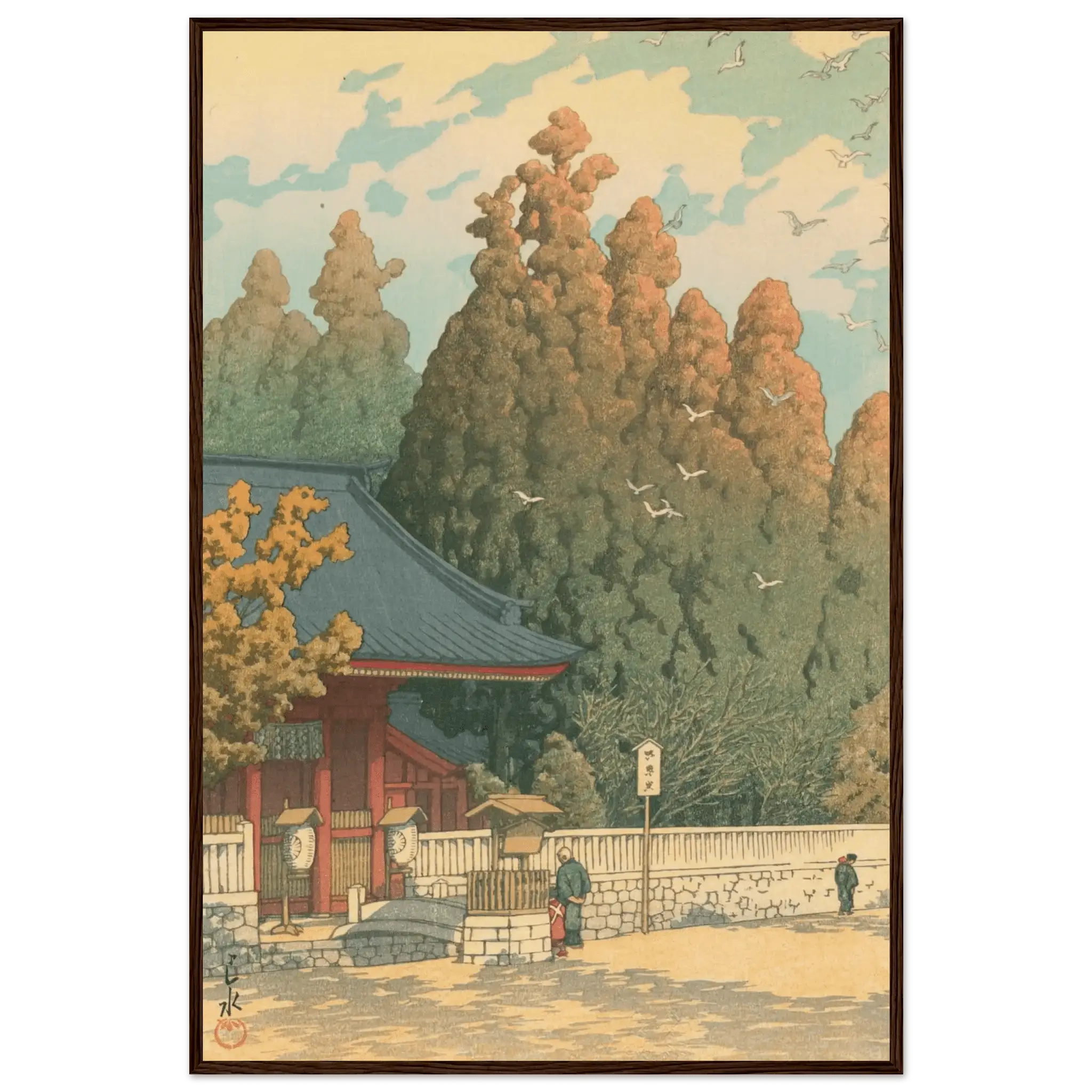 Tempeltor im Herbstlicht - Gerahmte Eleganz - HINORI