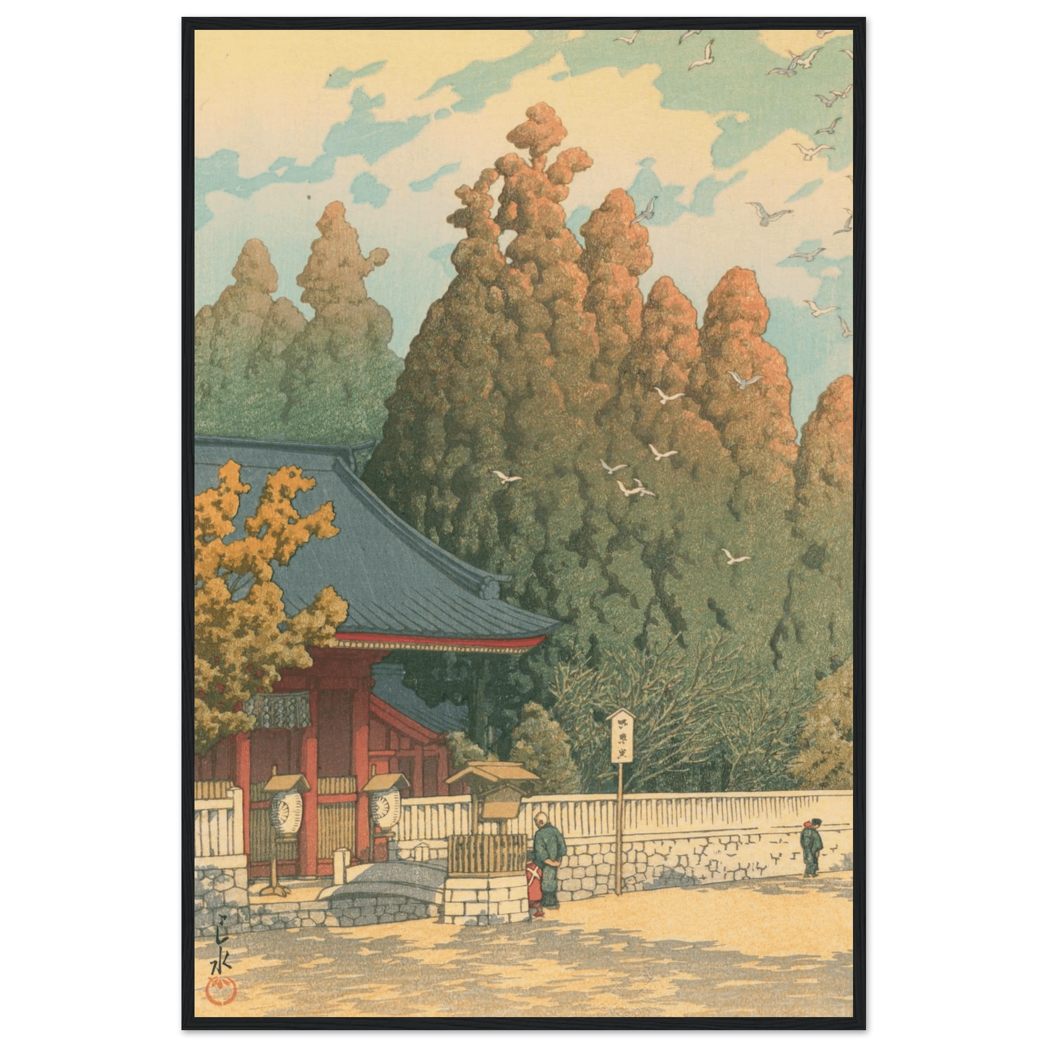 Tempeltor im Herbstlicht - Gerahmte Eleganz - HINORI