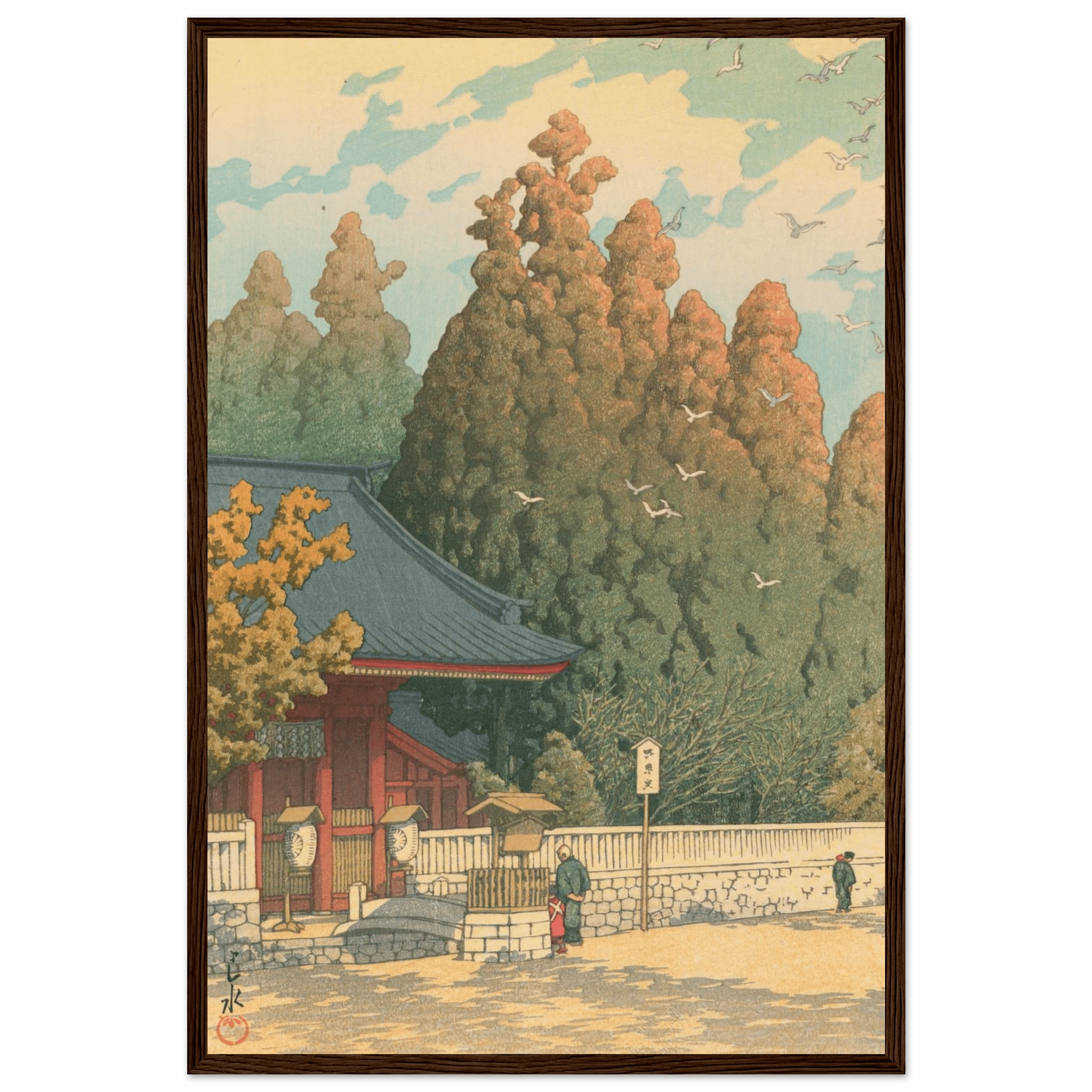 Tempeltor im Herbstlicht - Gerahmte Eleganz - HINORI