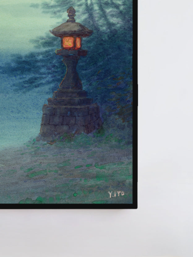 Torii im Nebel - Gerahmte Eleganz