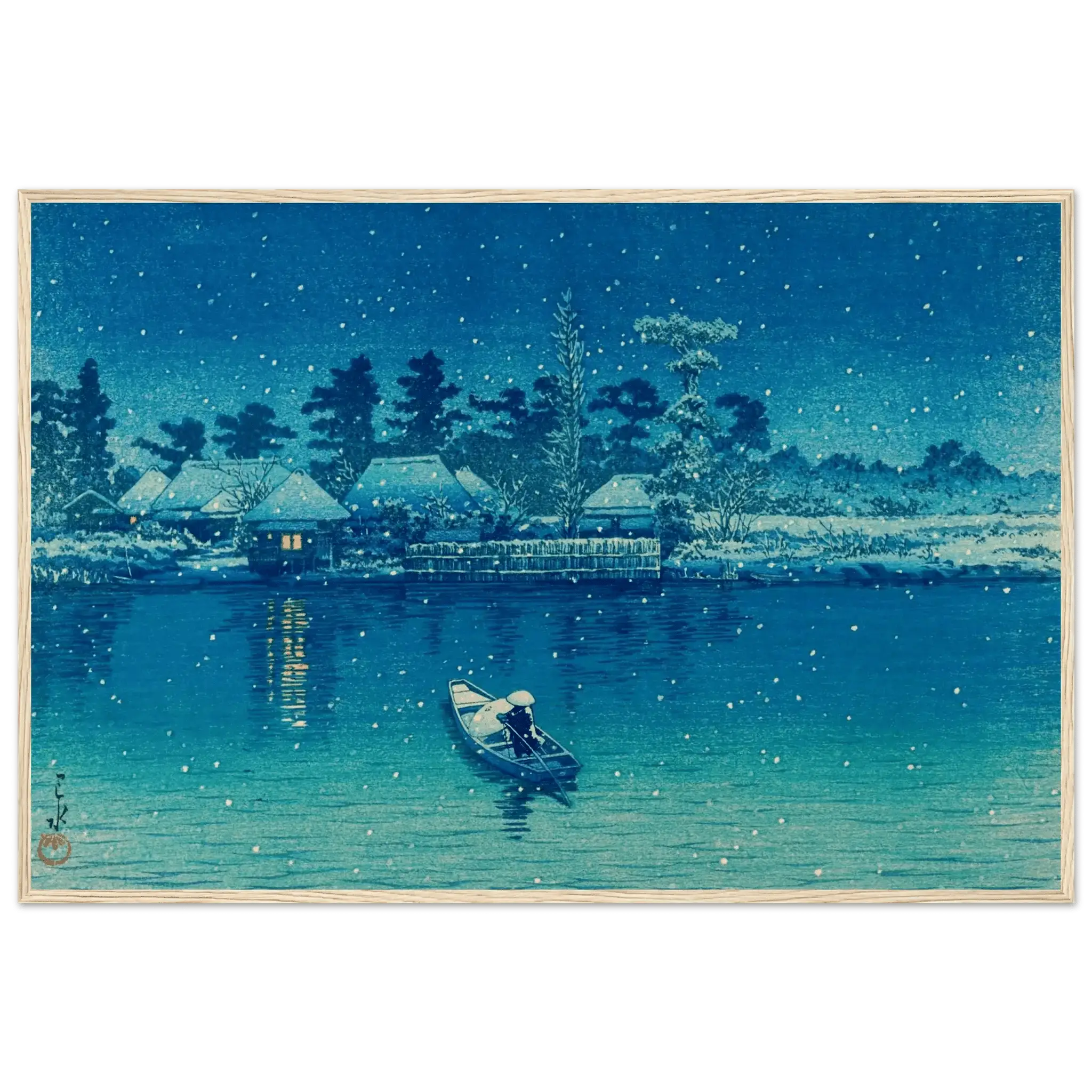 Ushibori im Schnee - Gerahmte Eleganz - HINORI
