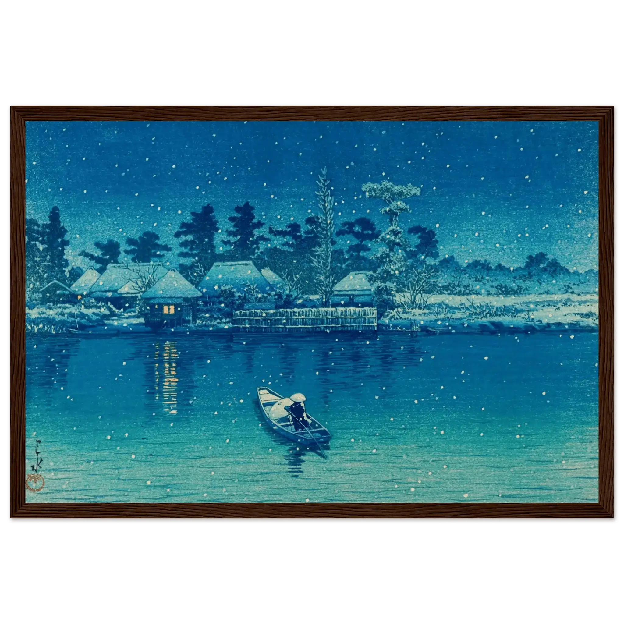 Ushibori im Schnee - Gerahmte Eleganz - HINORI