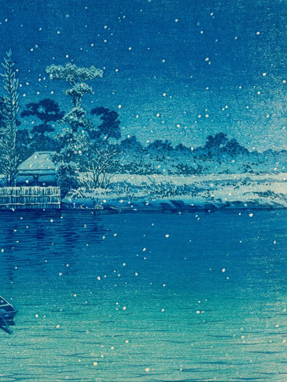 Ushibori im Schnee - Gerahmte Eleganz - HINORI