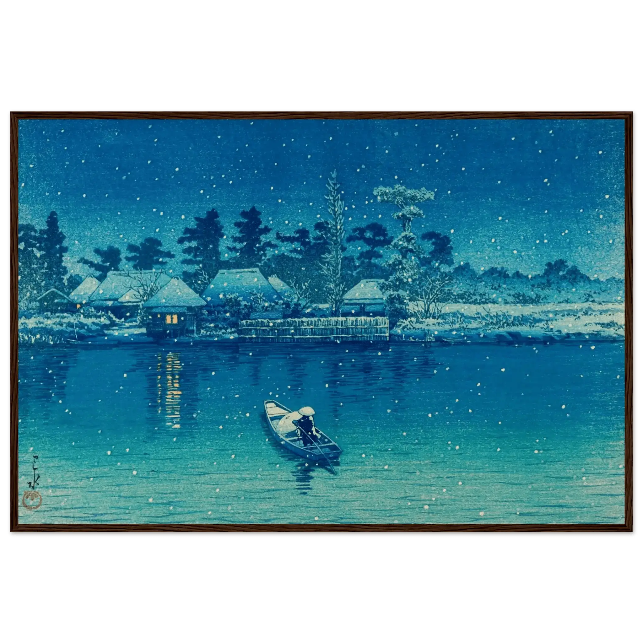 Ushibori im Schnee - Gerahmte Eleganz - HINORI