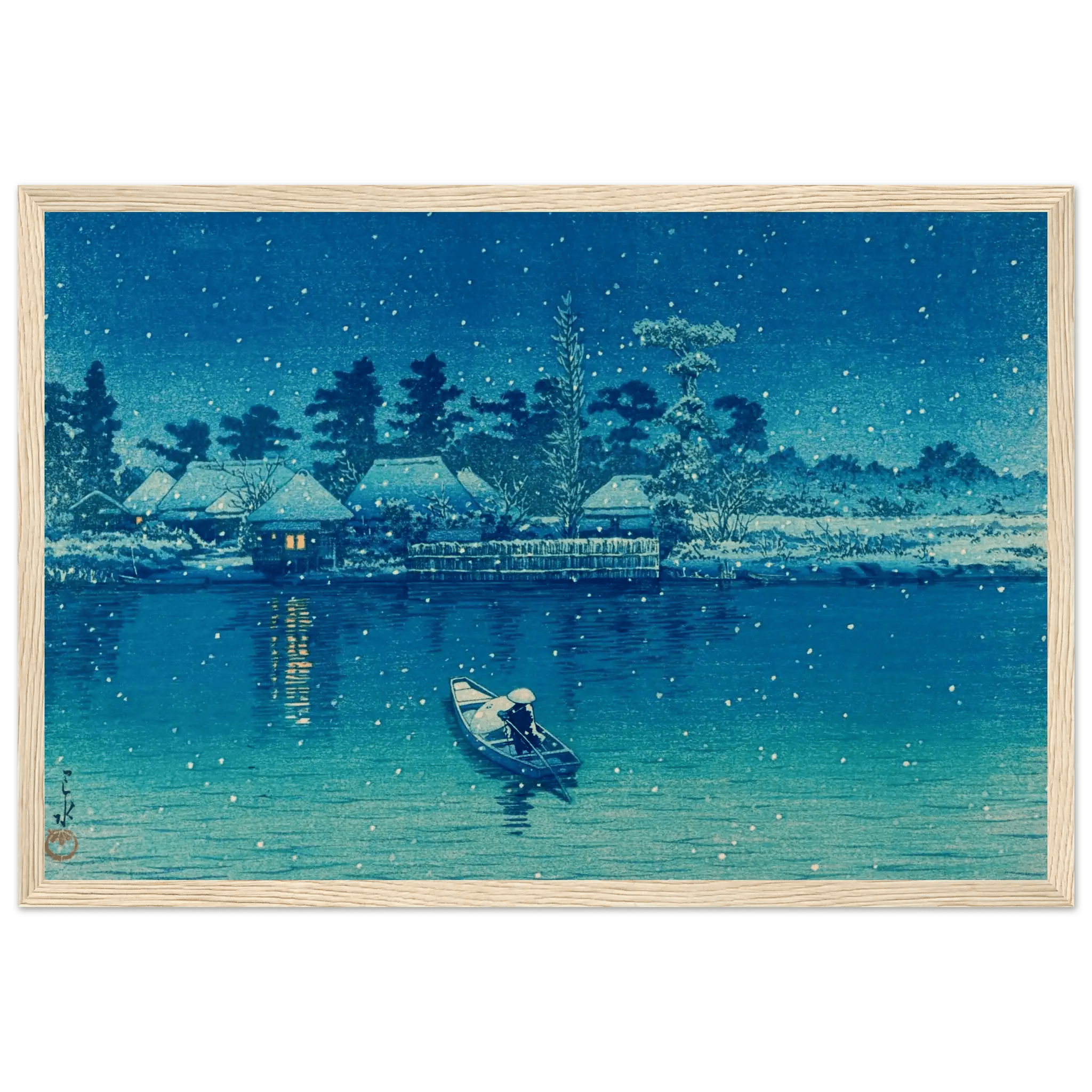 Ushibori im Schnee - Gerahmte Eleganz - HINORI