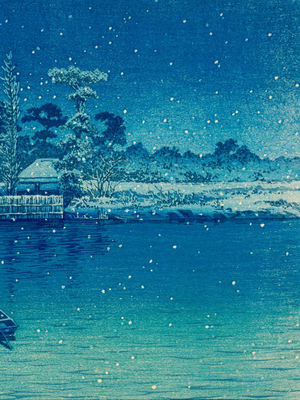 Ushibori im Schnee - Gerahmte Eleganz - HINORI