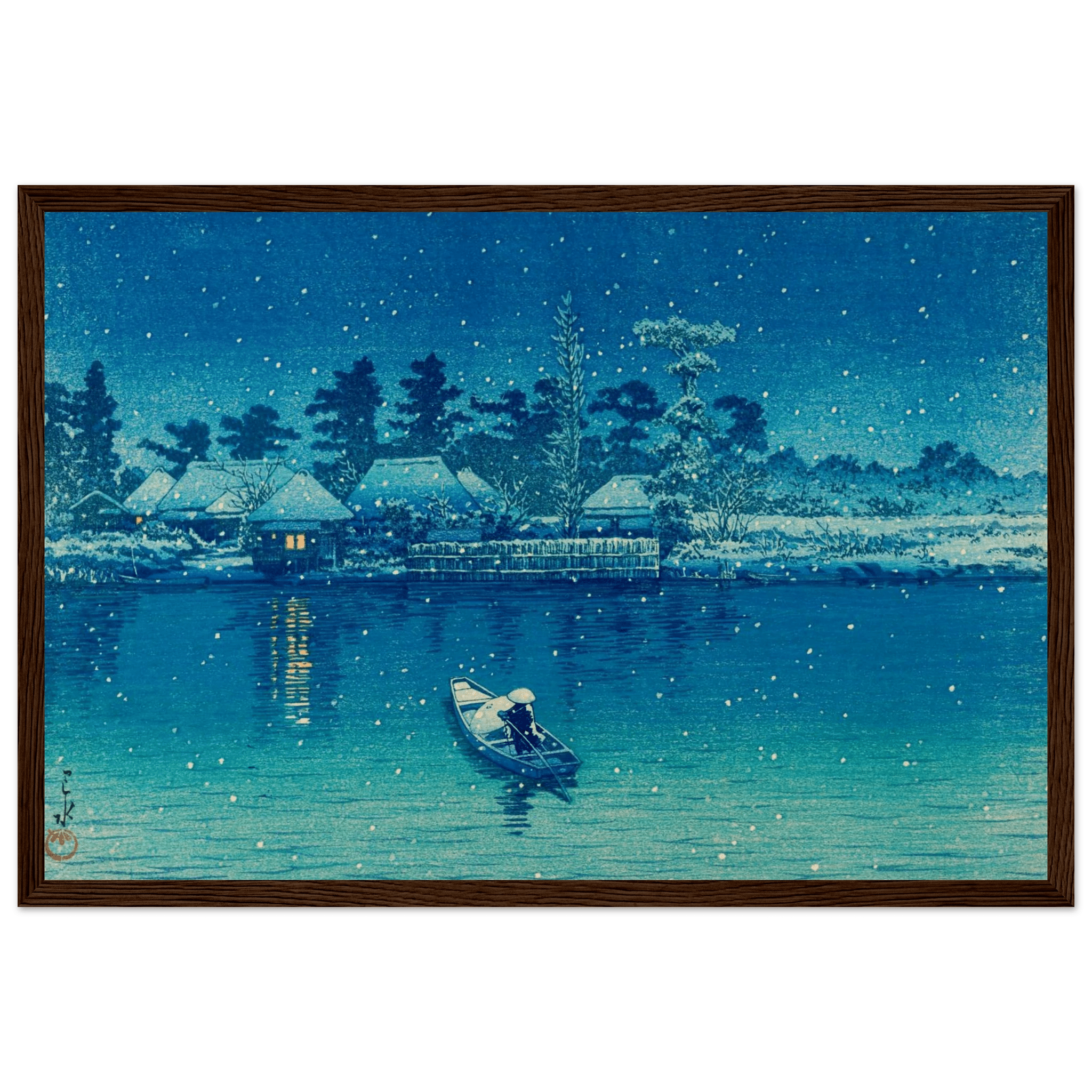 Ushibori im Schnee - Gerahmte Eleganz - HINORI