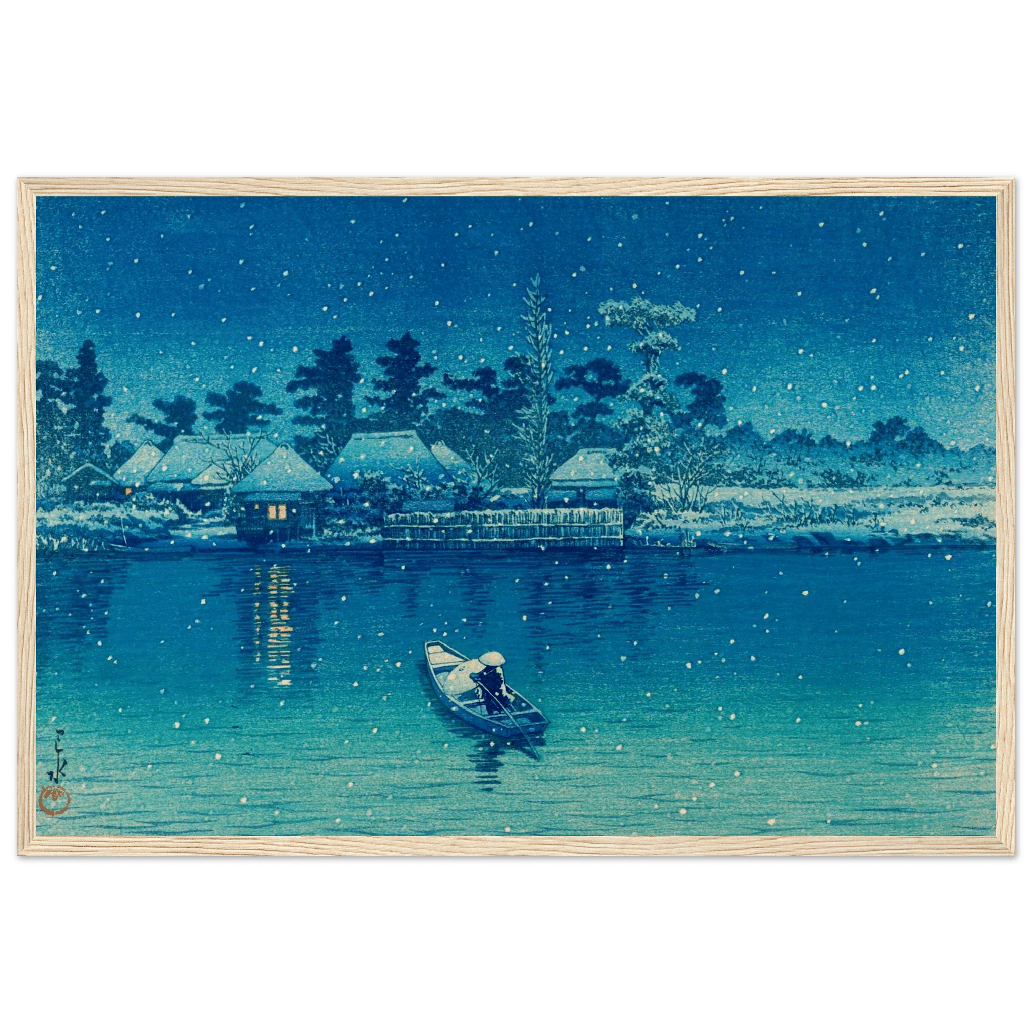 Ushibori im Schnee - Gerahmte Eleganz - HINORI