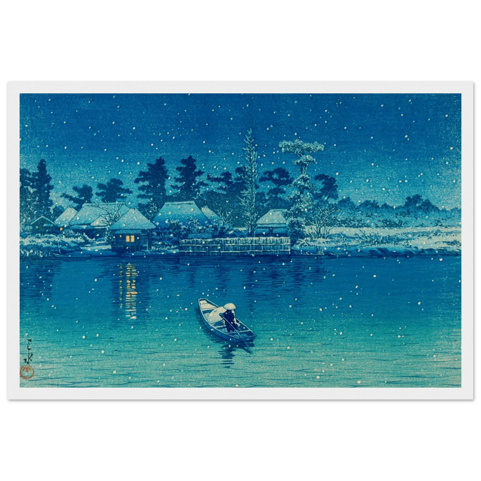 Ushibori im Schnee - Gerahmte Eleganz - HINORI