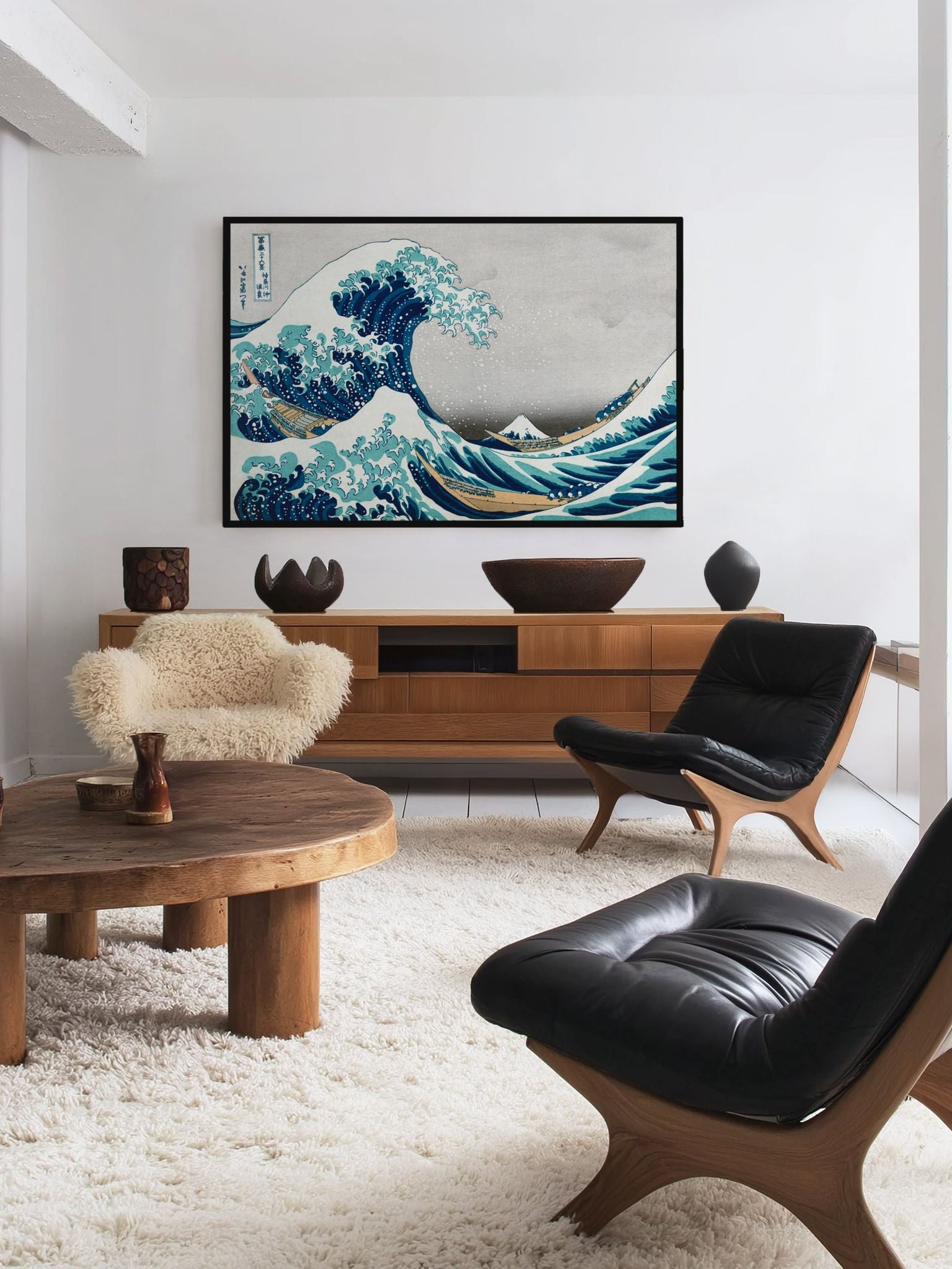 Die große Welle vor Kanagawa - Gerahmte Eleganz